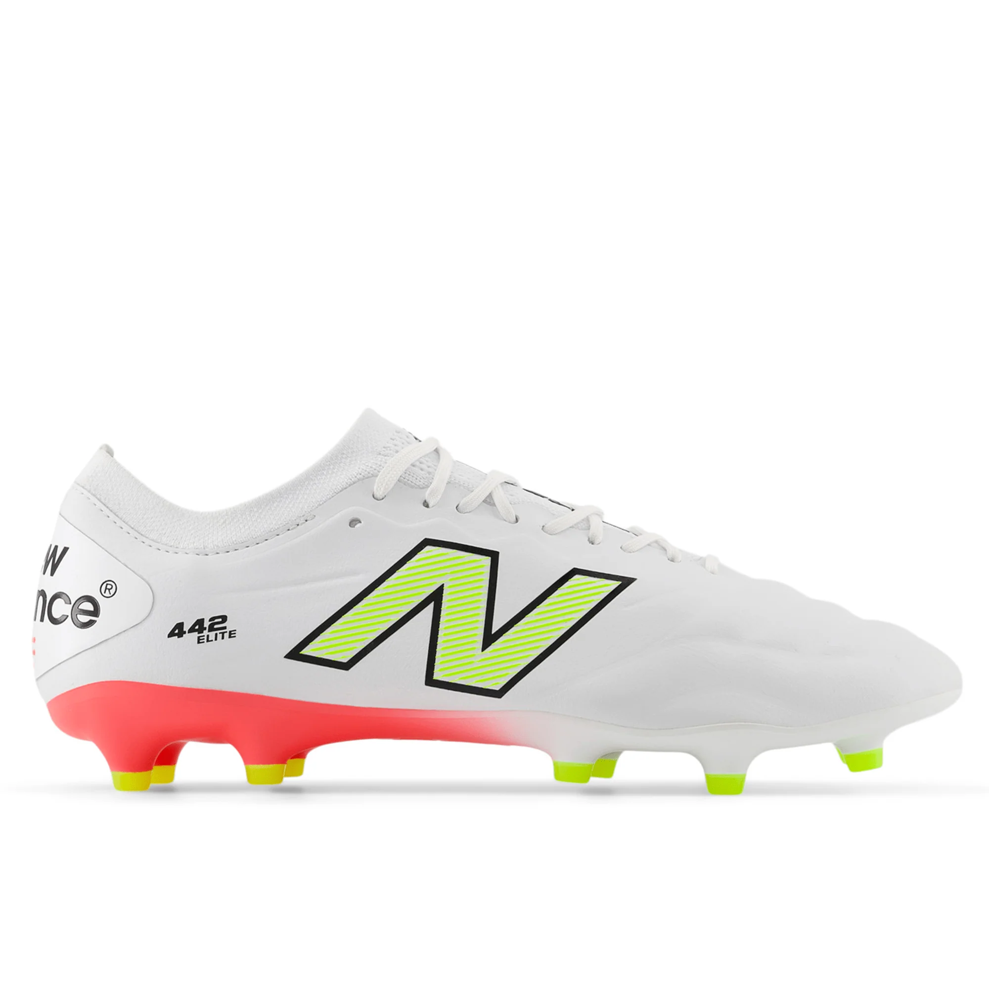 New Balance 442 V2 Elite FG - White/Energy Red/Hi-Lite - Image 3