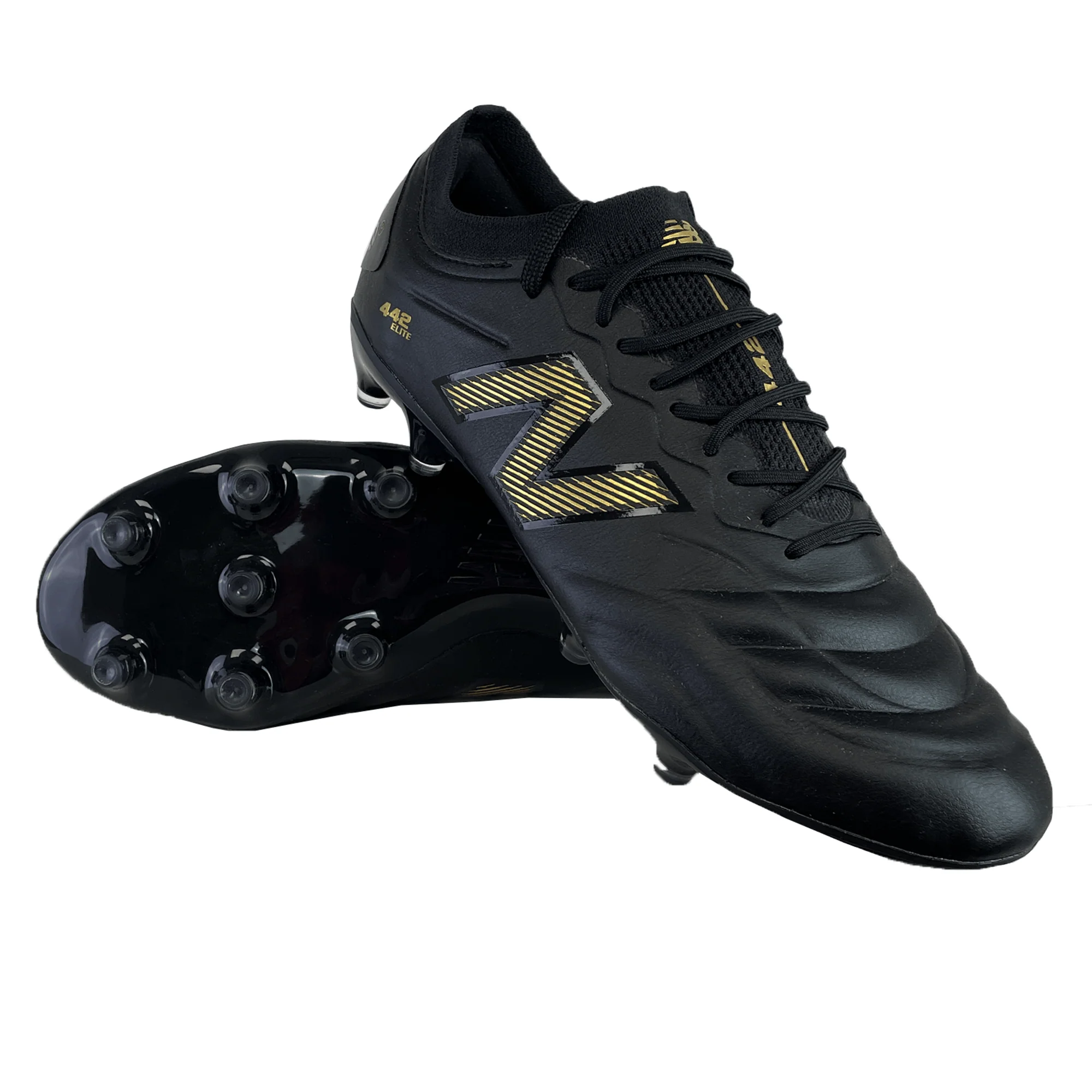 New Balance Wide 442 V2 Elite FG - Black/Metallic Gold - Image 8
