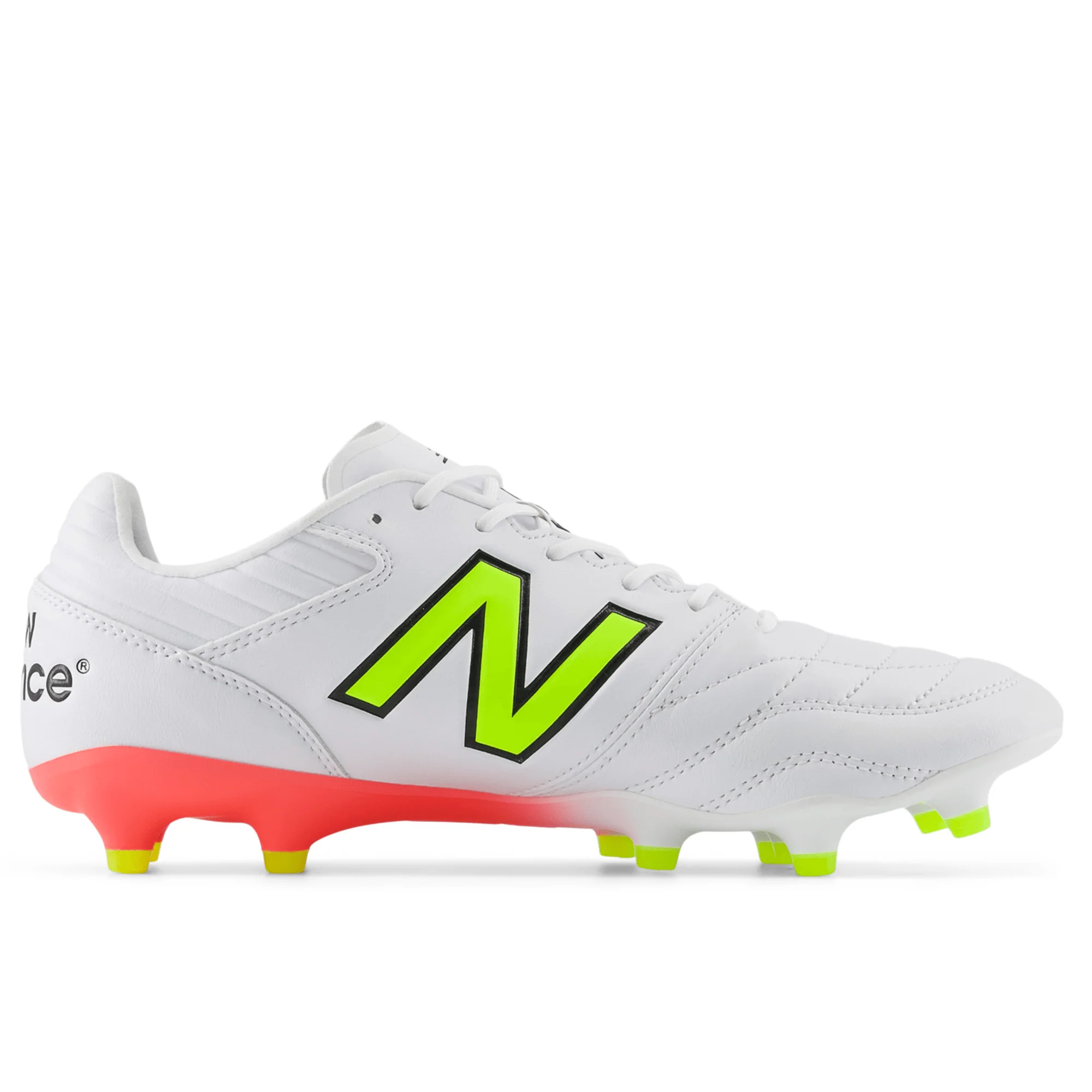 New Balance 442 V2 Pro FG Boots - White/Energy Red/Hi-Lite - Image 3