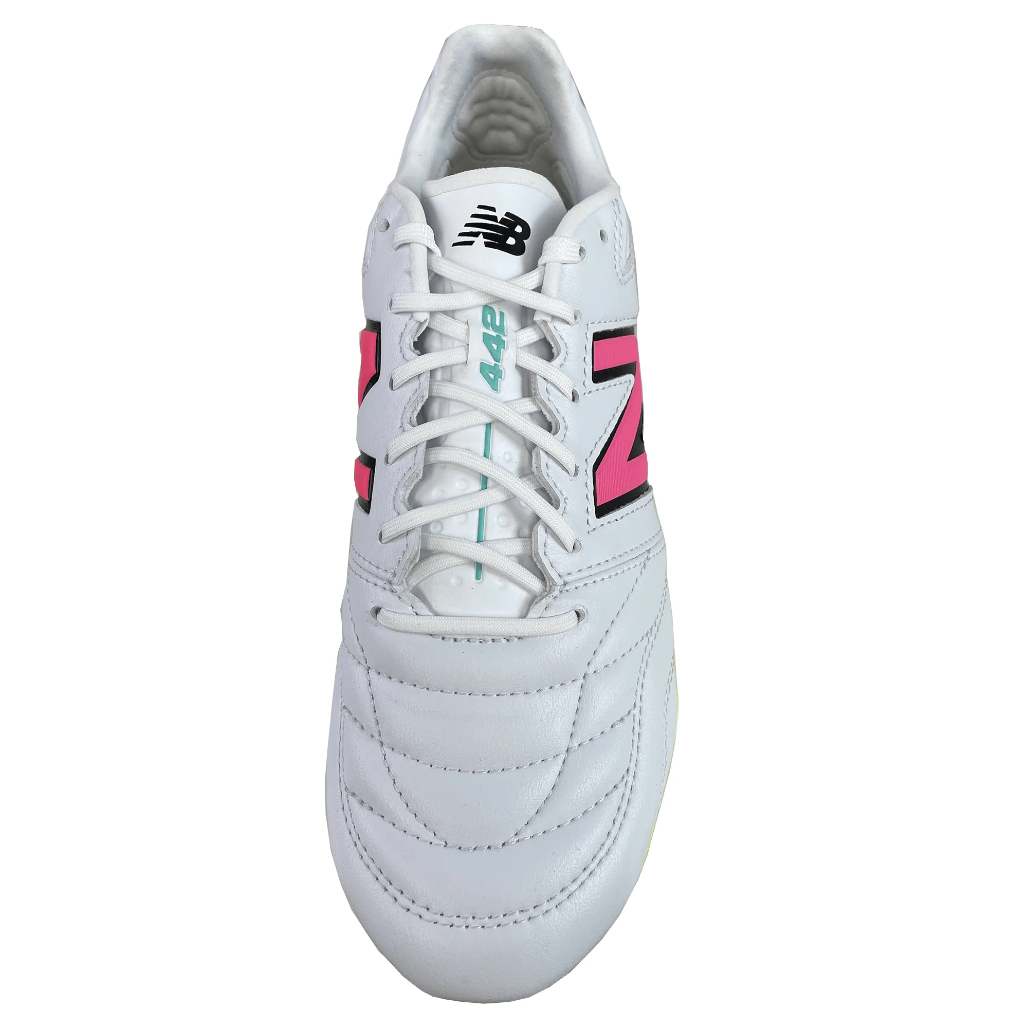 New Balance 442 V2 Pro Synthetic FG - White/Hi Lite/Neon Pink - Image 5
