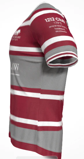 Alabama Rugby Foundation Red/grey hooped Match Jersey - Image 3