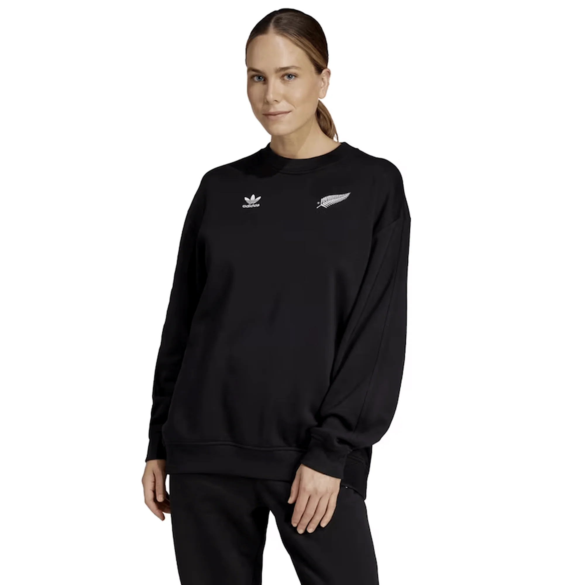 Women's All Blacks 24/25 Originals Essential Crewneck Fleece by adidas - Image 2