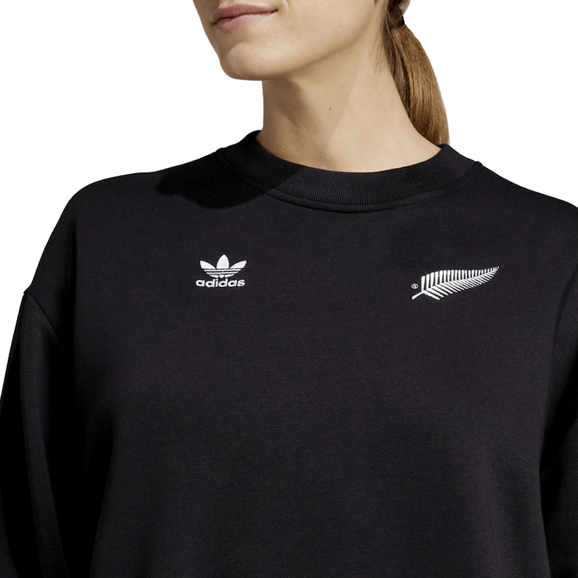 Women's All Blacks 24/25 Originals Essential Crewneck Fleece by adidas - Image 4