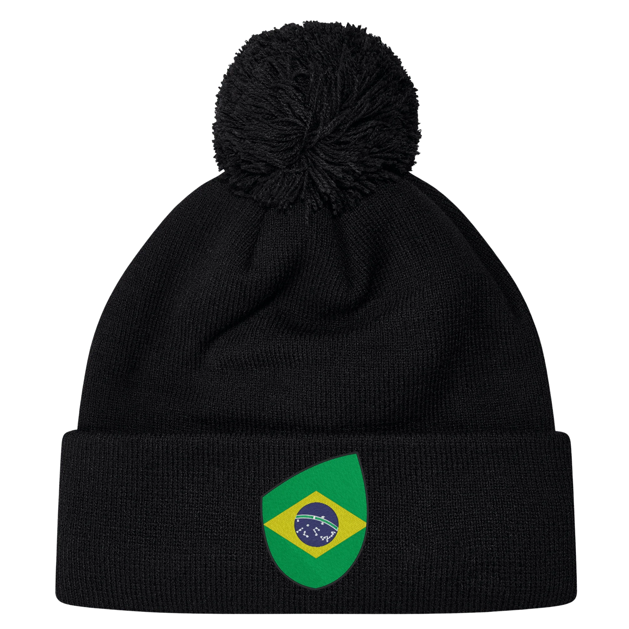 Brazil Shield Pom Pom Beanie - Image 3