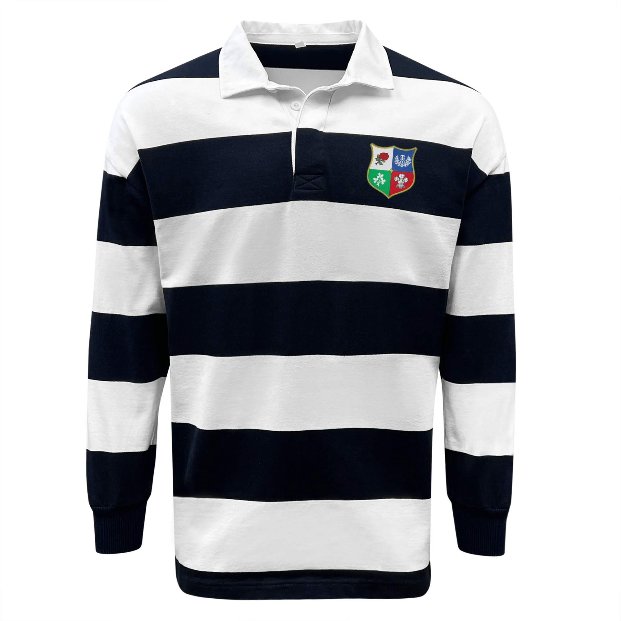 Nations of Rugby British & Irish Lions Vintage Hooped Classic Jersey - Image 2
