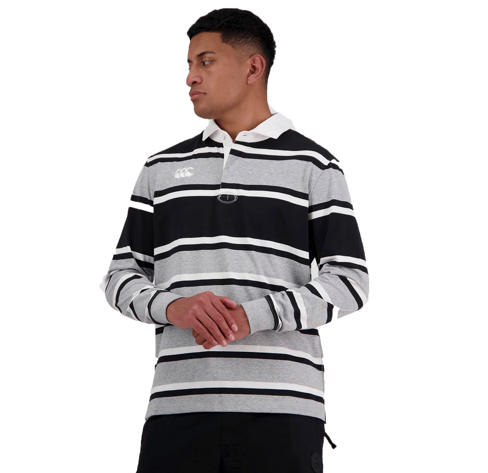 Canterbury Fundamentals Striped Long Sleeve Rugby Jersey - Image 5
