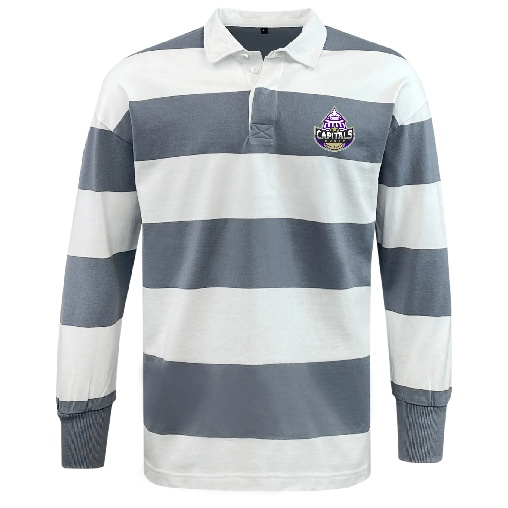 Capitals Rugby NC Classic Long Sleeve Hooped Rugby Jersey