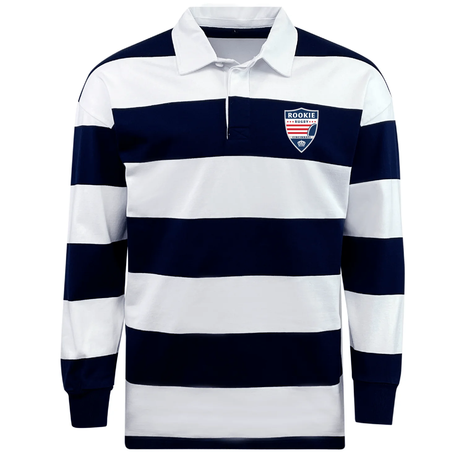 Cincinnati Rookie Rugby Classic Long Sleeve Hooped Rugby Jersey