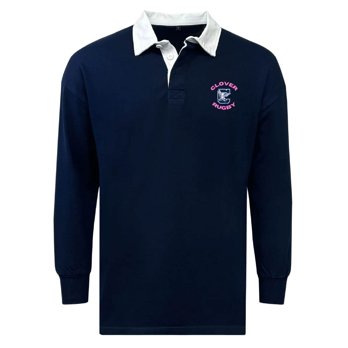 Clover Middle Girls Classic Long Sleeve Solid Rugby Jersey