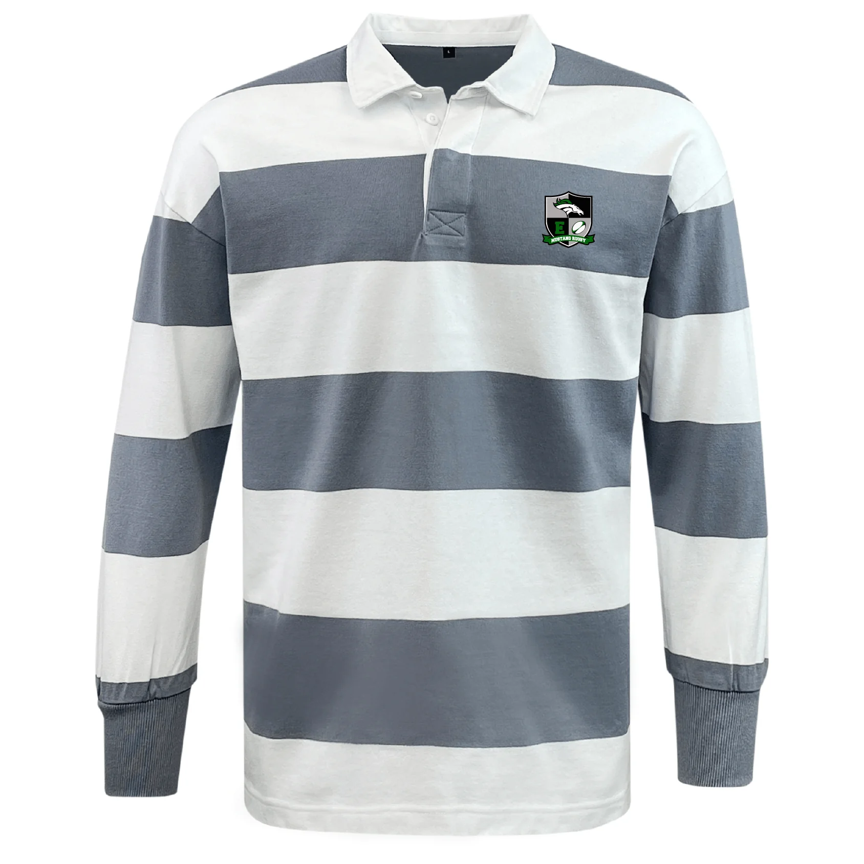 Eagle High Mustangs Classic Long Sleeve Hooped Rugby Jersey