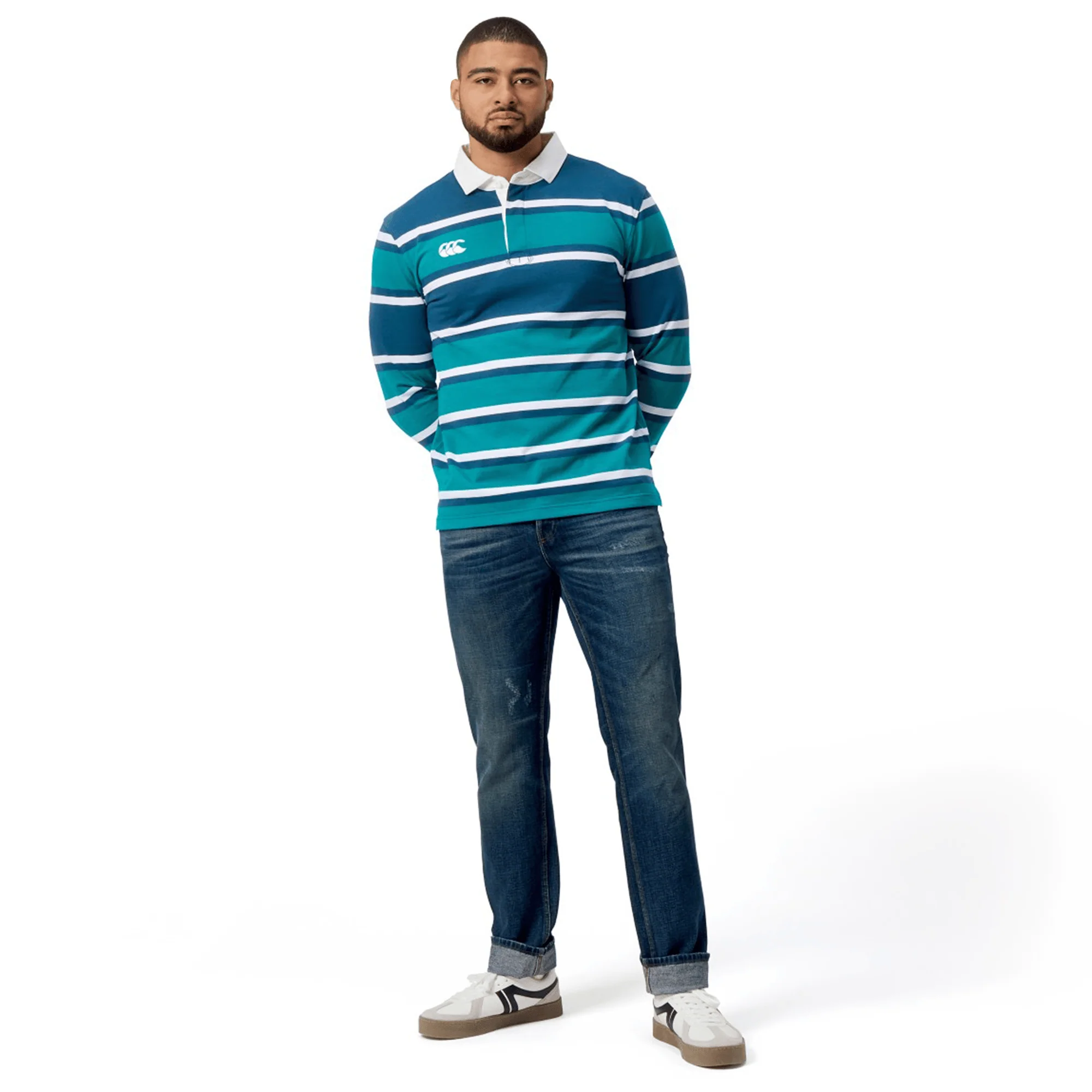 Canterbury Engineered Long Sleeve Striped Rugby Jersey - Image 11