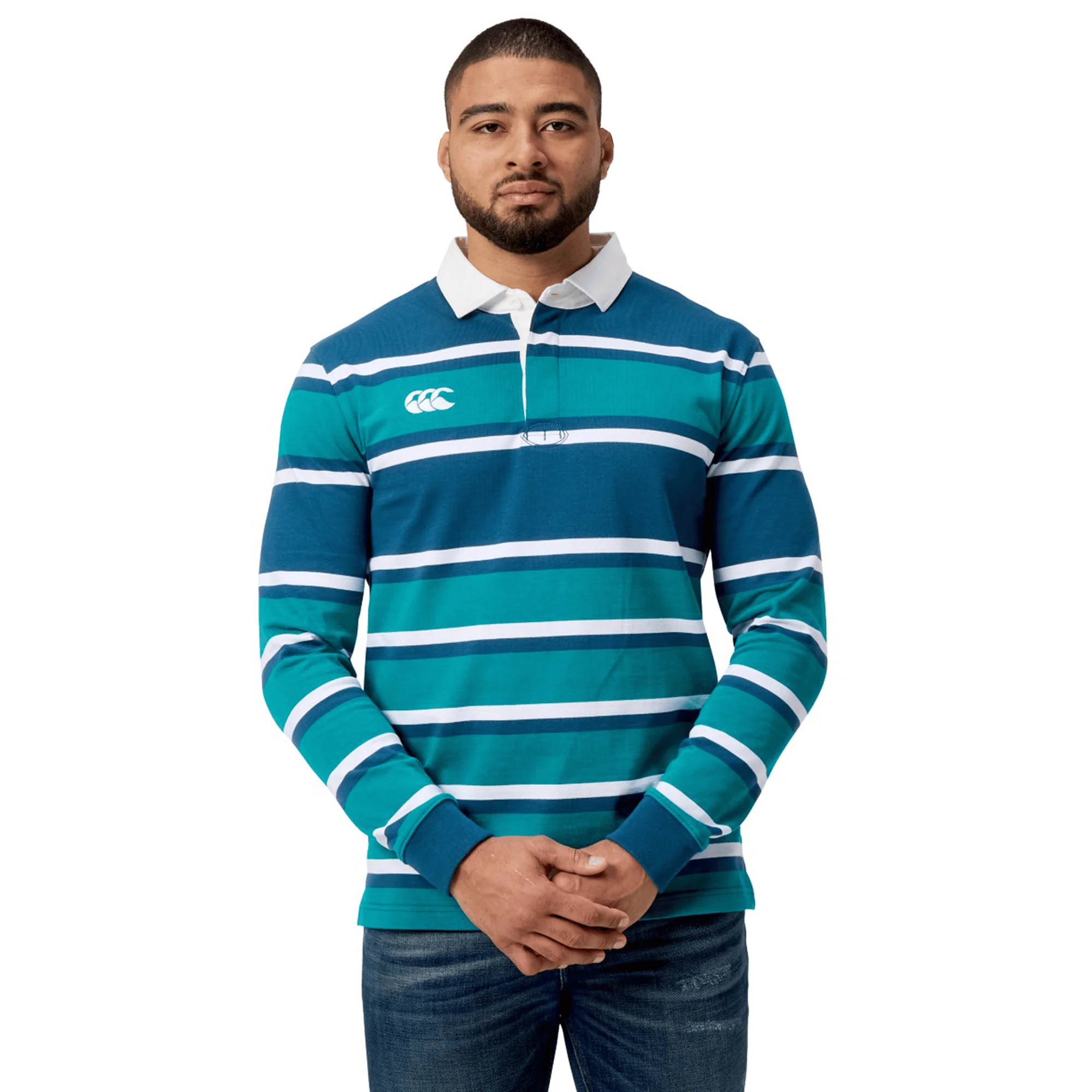 Canterbury Engineered Long Sleeve Striped Rugby Jersey - Image 14