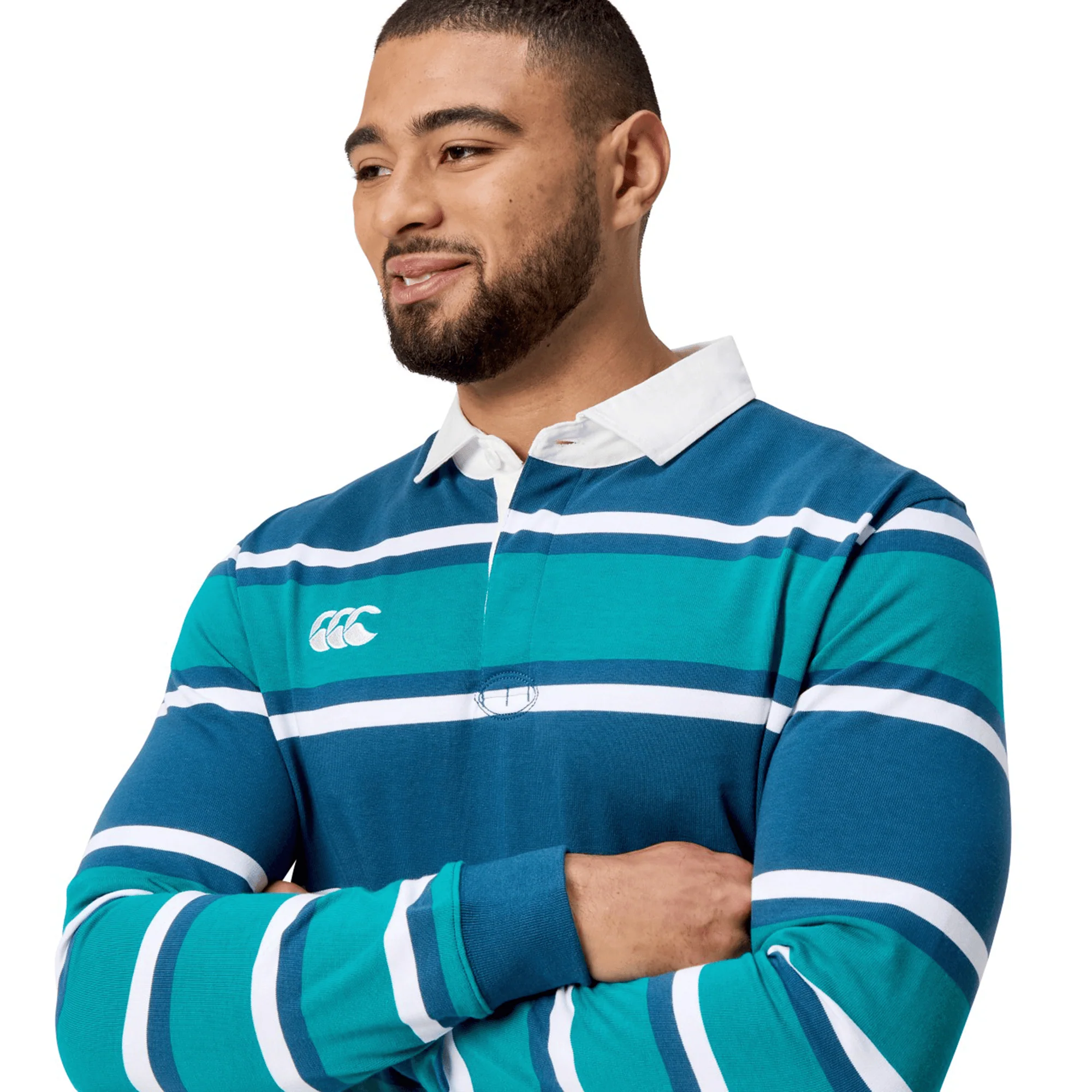 Canterbury Engineered Long Sleeve Striped Rugby Jersey - Image 17