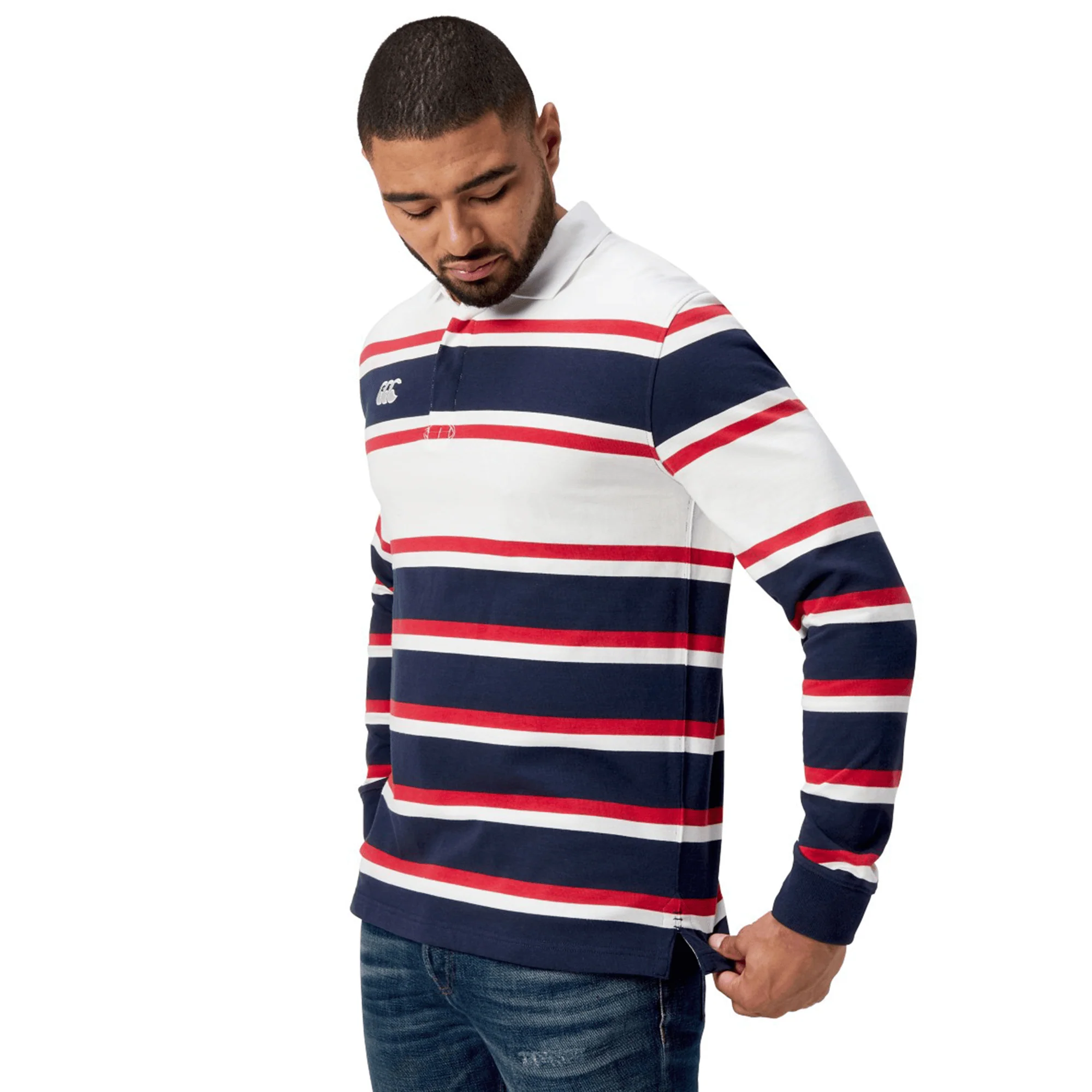 Canterbury Engineered Long Sleeve Striped Rugby Jersey - Image 9