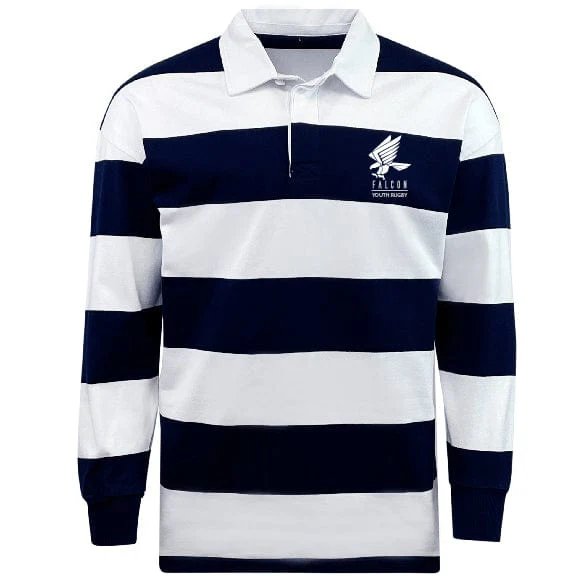 Falcon Youth Rugby Classic Long Sleeve Hooped Rugby Jersey - Image 2