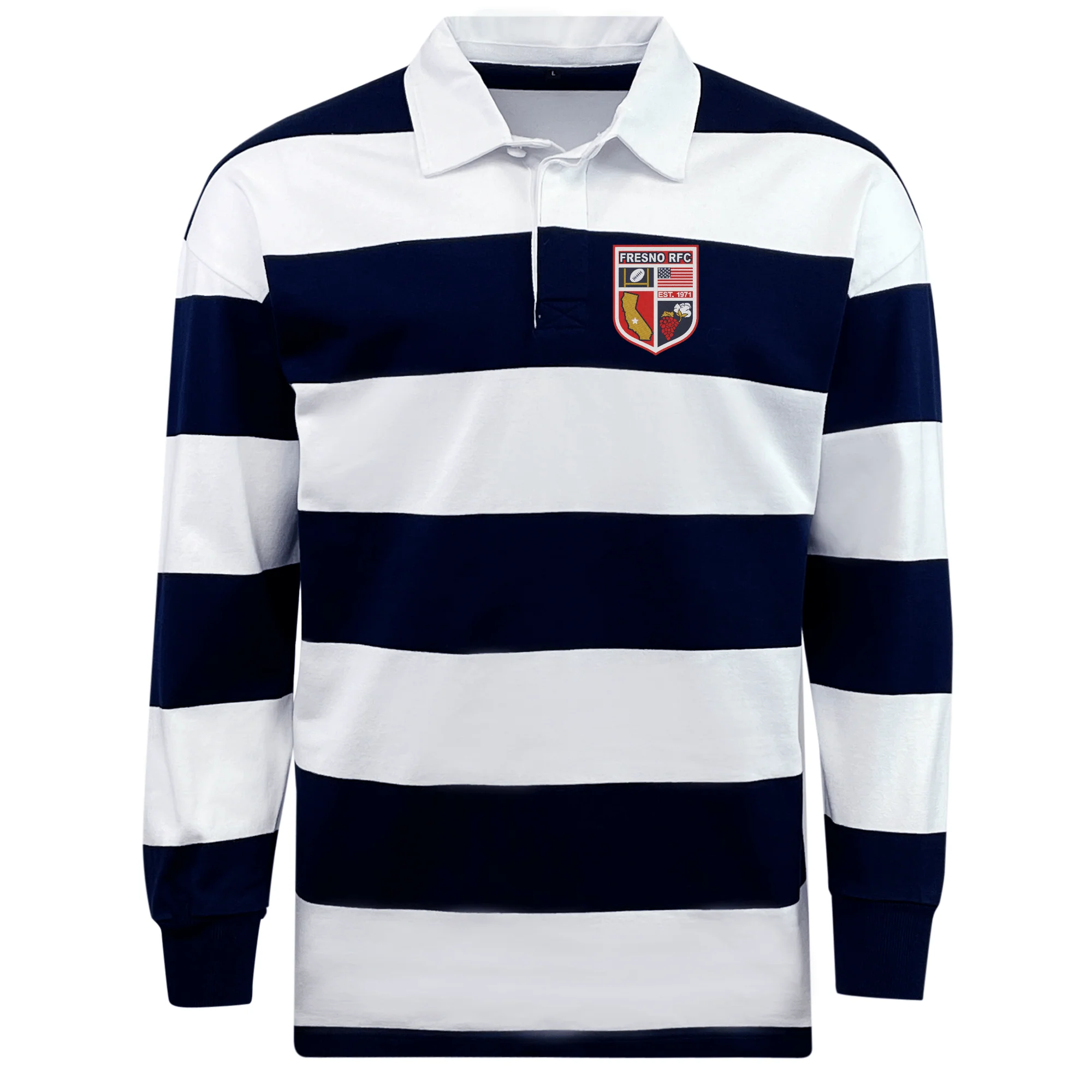 Fresno RFC Classic Long Sleeve Hooped Rugby Jersey - Image 2