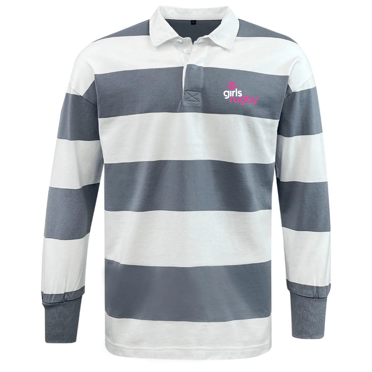 Girls Rugby Classic Long Sleeve Hooped Rugby Jersey - Image 2