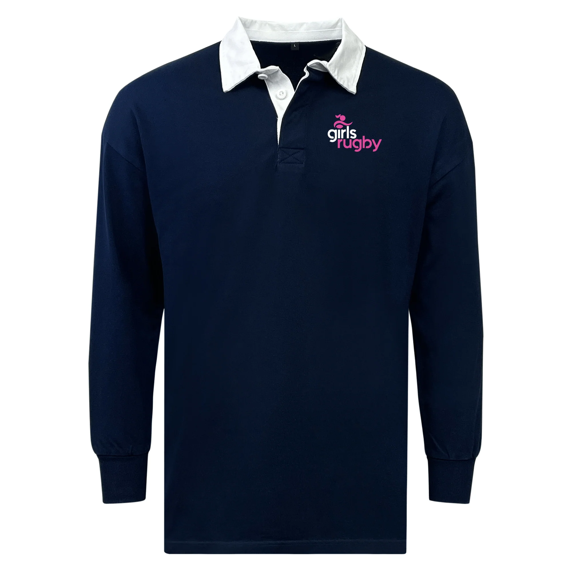 Girls Rugby Classic Long Sleeve Solid Rugby Jersey