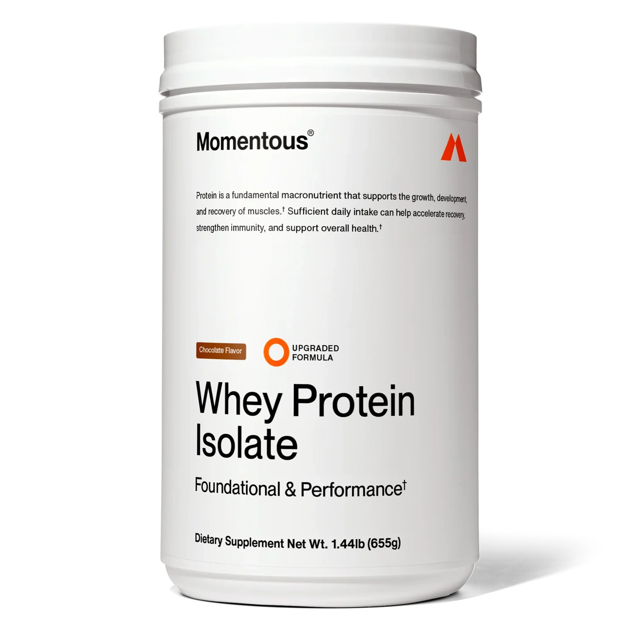 Momentous Grass Fed Whey - Chocolate 25 Servings per Tub