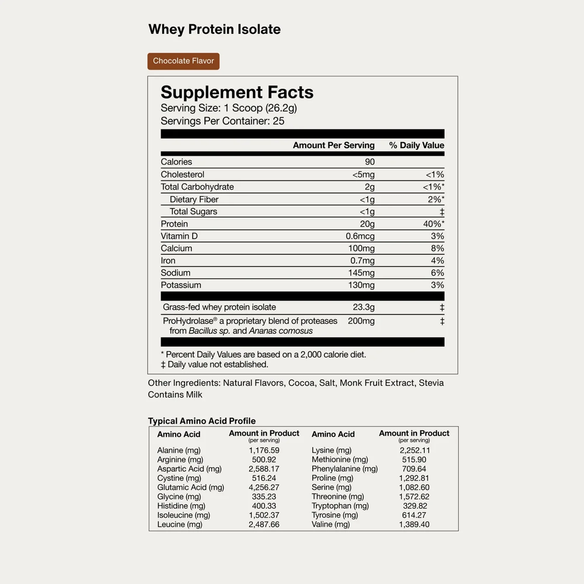 Momentous Grass Fed Whey - Chocolate 25 Servings per Tub - Image 2