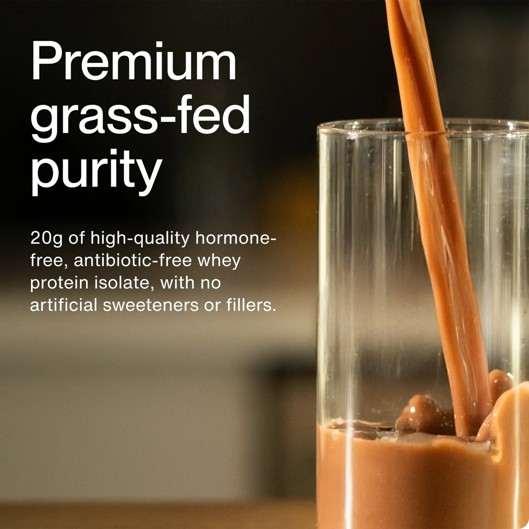 Momentous Grass Fed Whey - Chocolate 25 Servings per Tub - Image 4