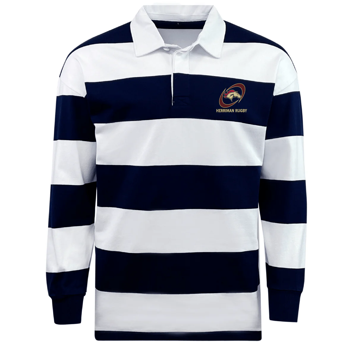 Herriman High School Rugby Classic Long Sleeve Hooped Rugby Jersey - Image 2