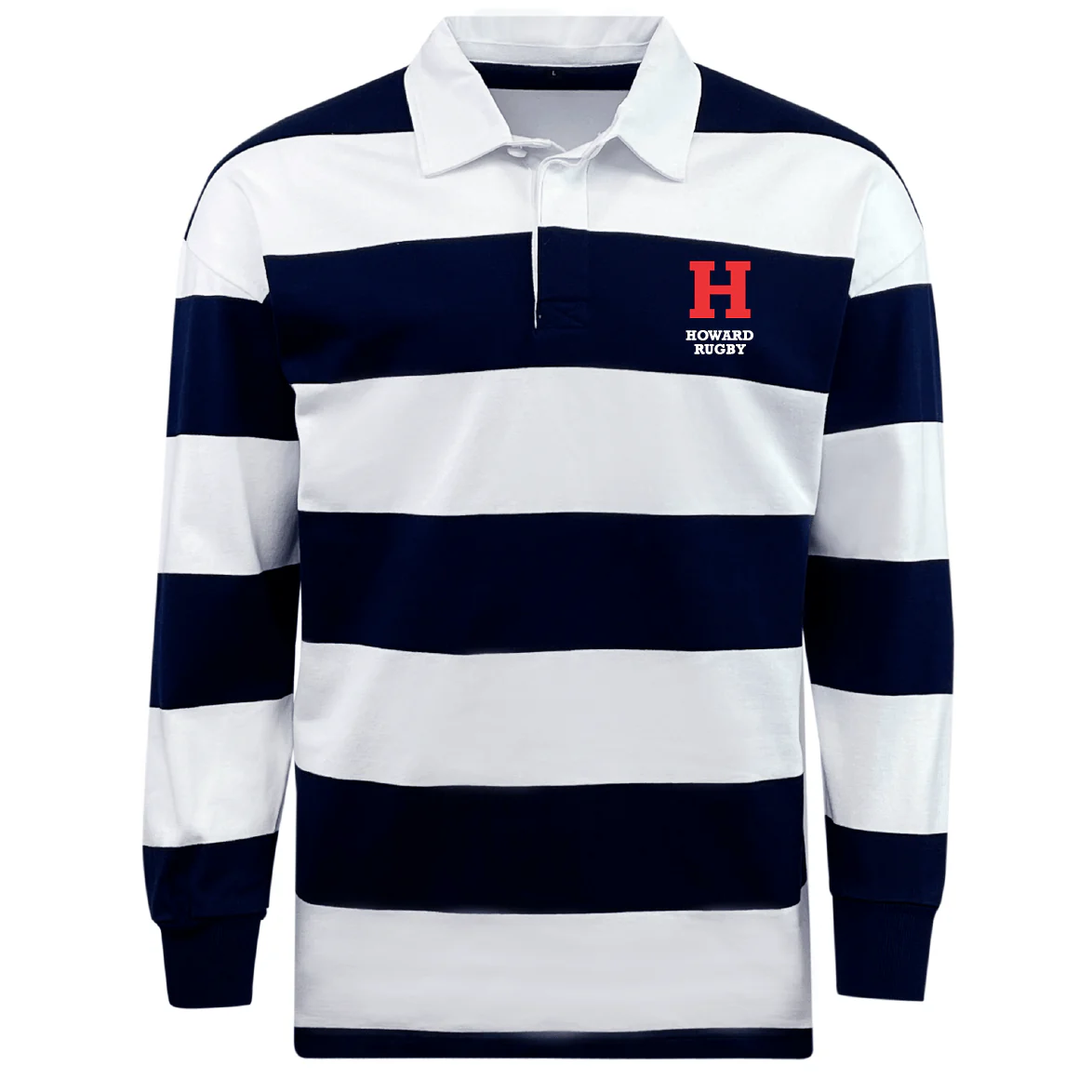 Howard University Classic Long Sleeve Hooped Rugby Jersey