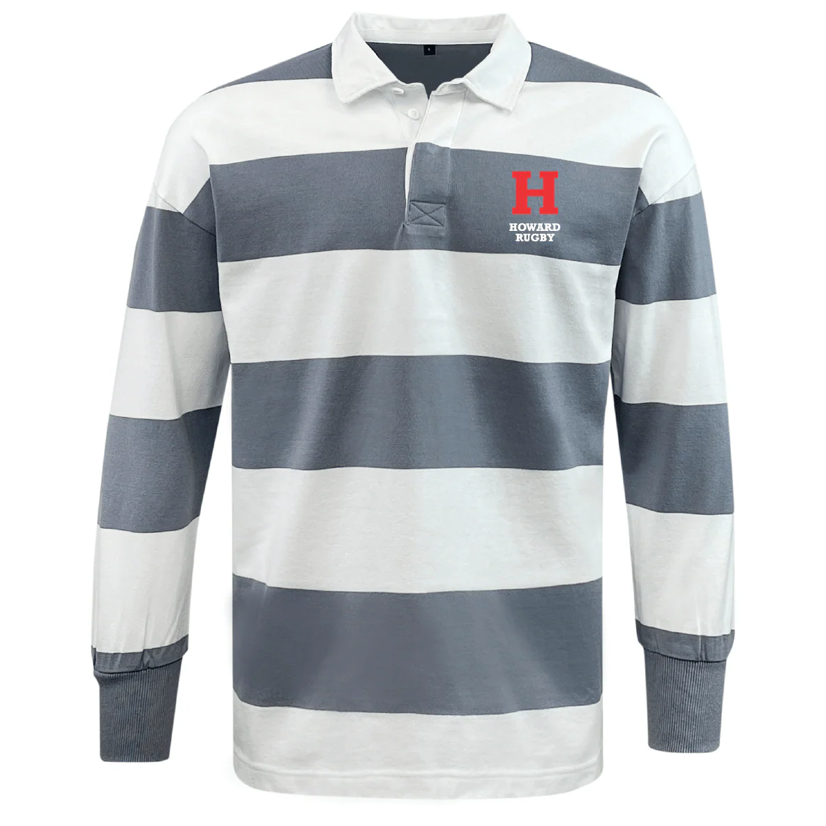 Howard University Classic Long Sleeve Hooped Rugby Jersey - Image 2