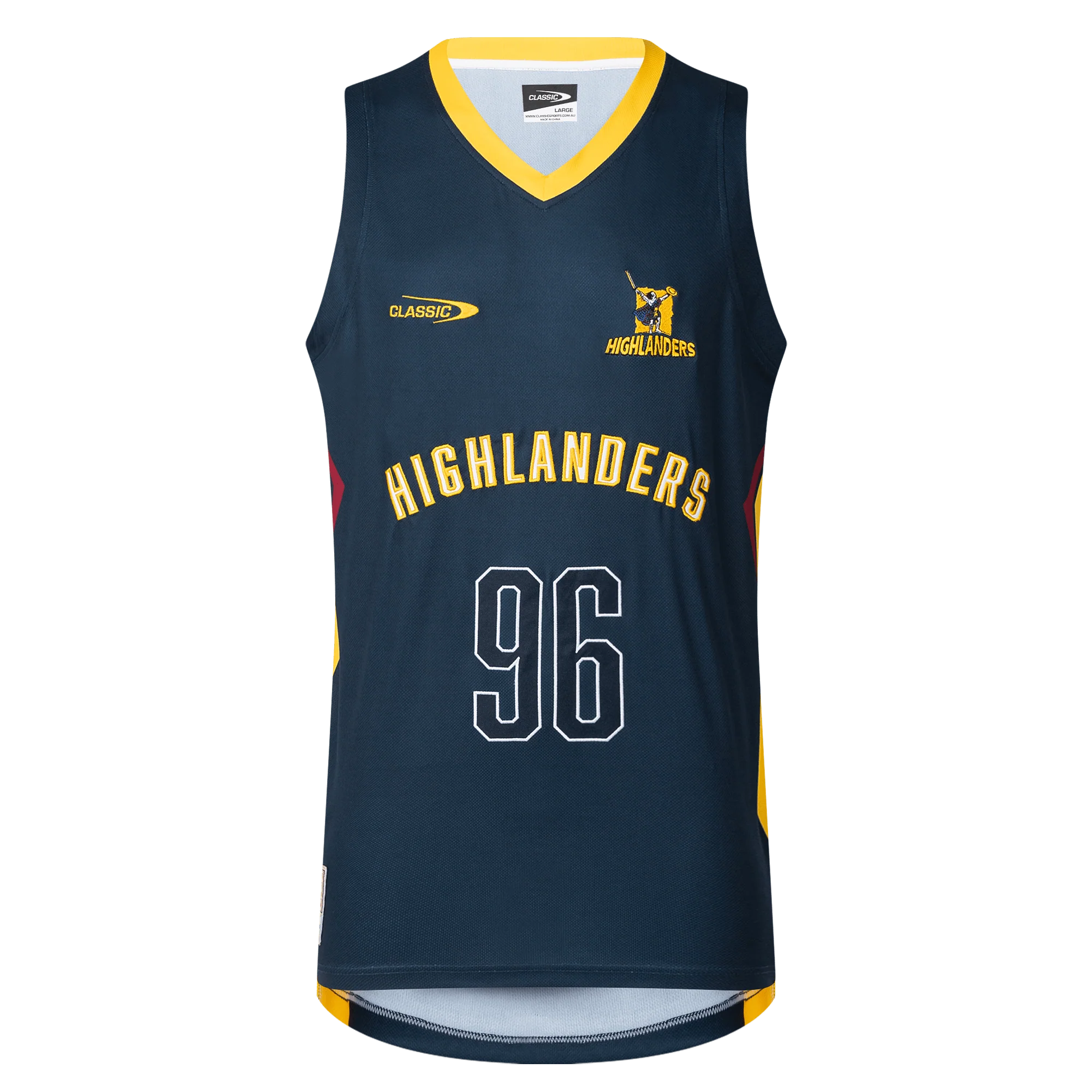 Highlanders Super Rugby 25/26 Supporters Basketball Singlet by Classic Sportswear