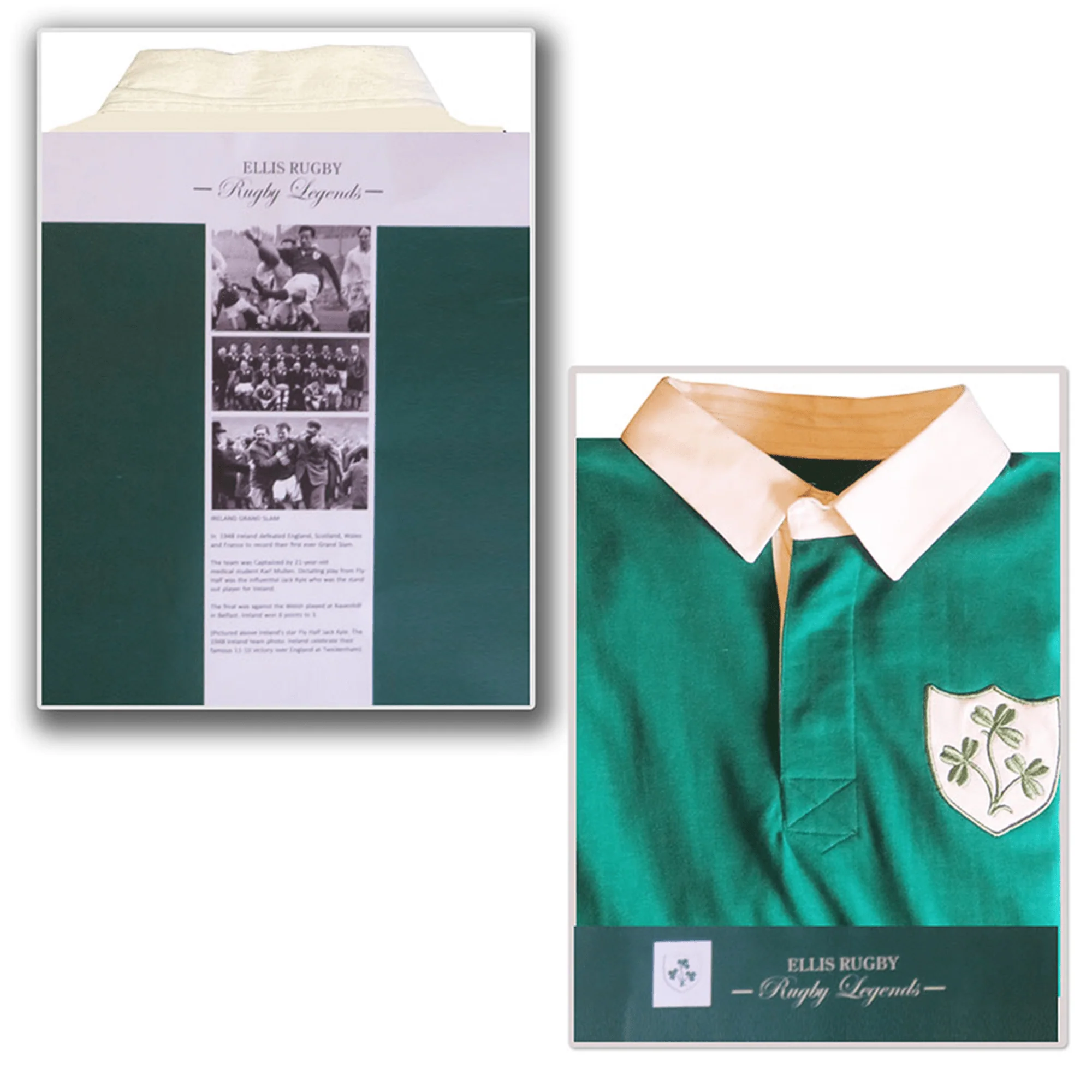 Ellis Rugby Ireland 1948 Grand Slam Classic Rugby Shirt - Image 6