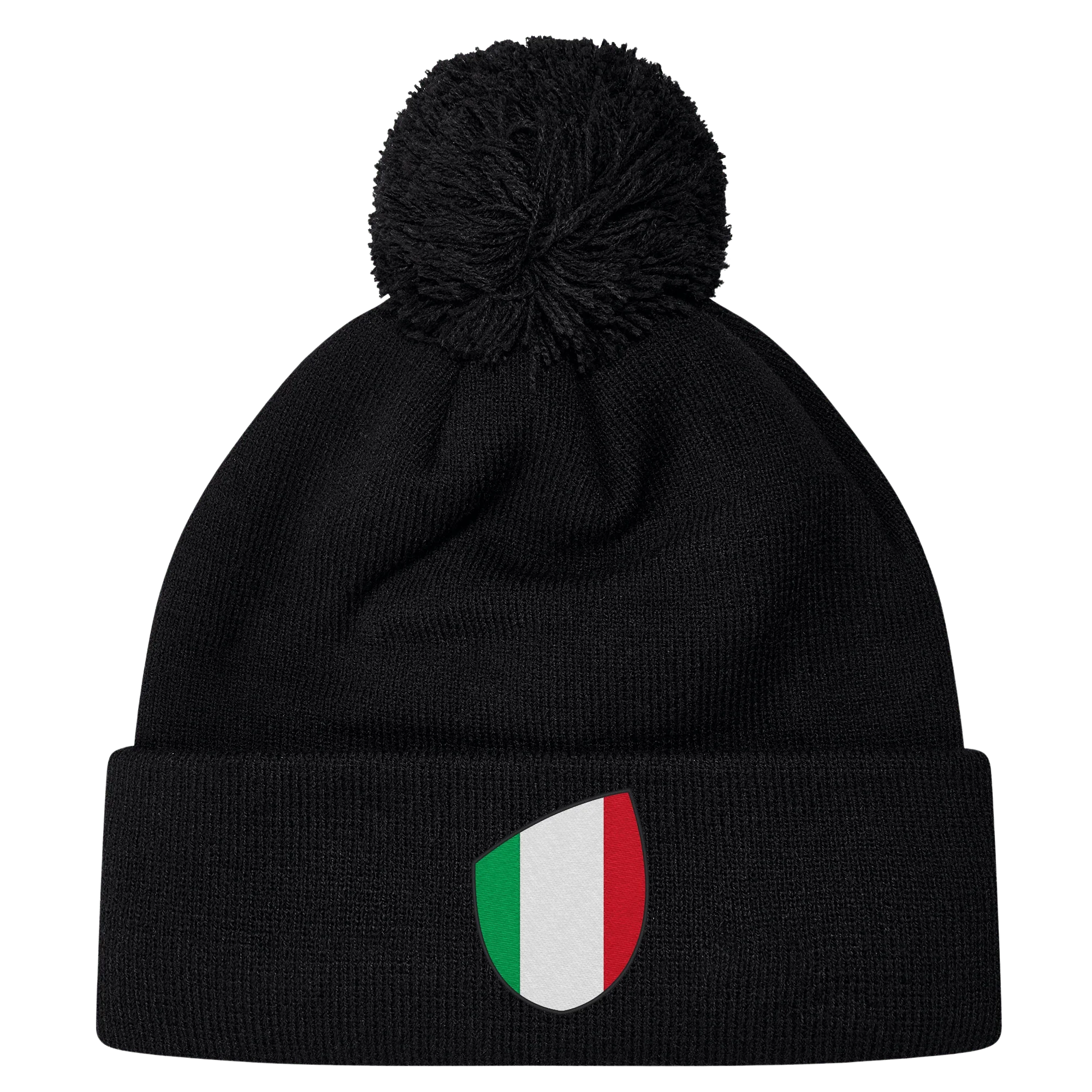 Italy Shield Pom Pom Beanie - Image 2