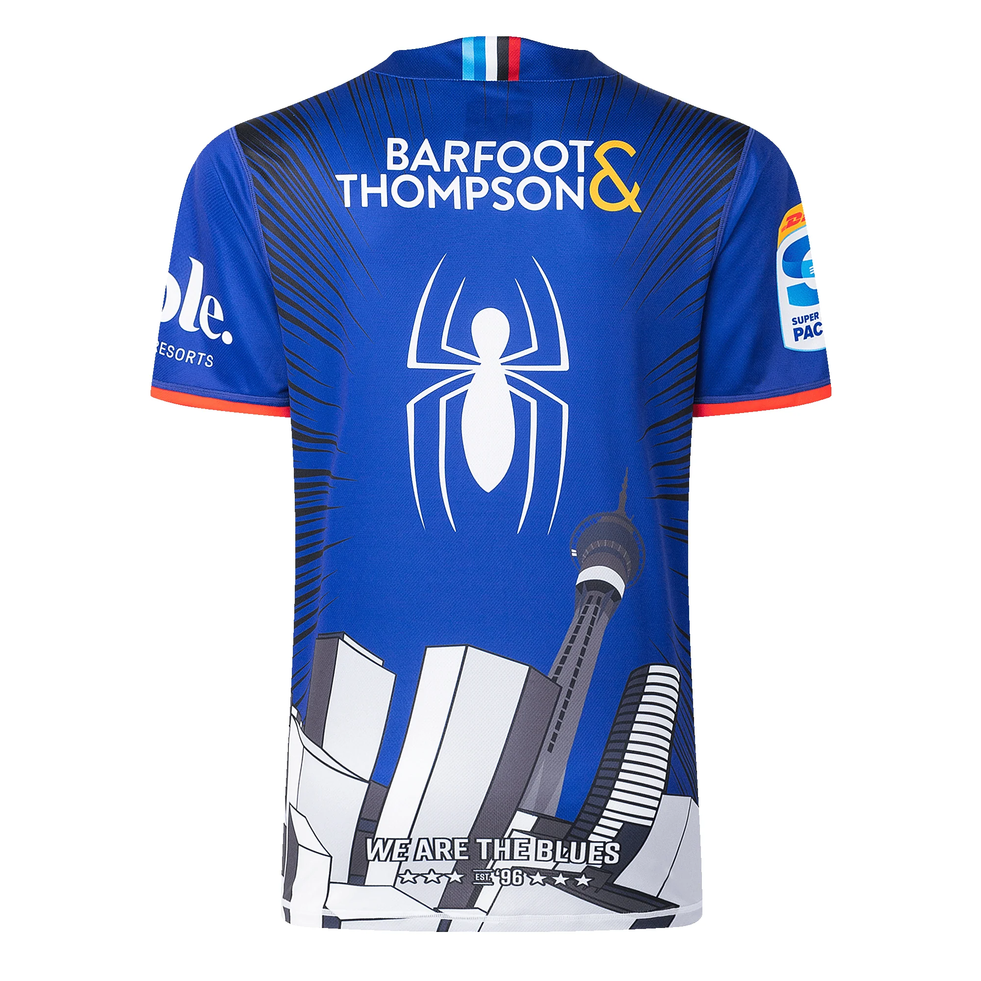 Limited Edition Blues Super Rugby Marvel Collection Spiderman Warm-Up Tee by Classic Sportswear - Image 2