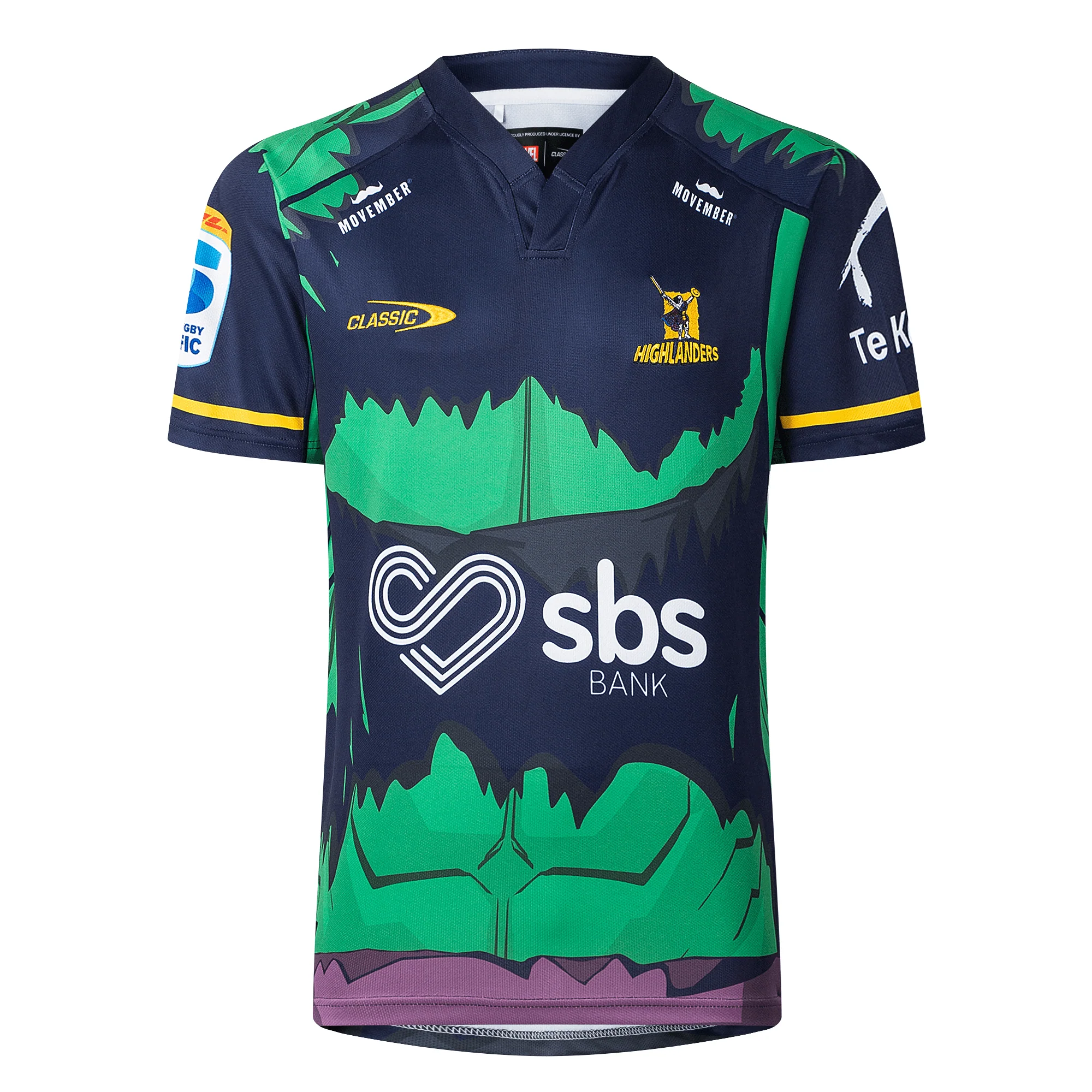 Limited Edition Highlanders Super Rugby Marvel Collection Hulk Jersey by Classic Sportswear