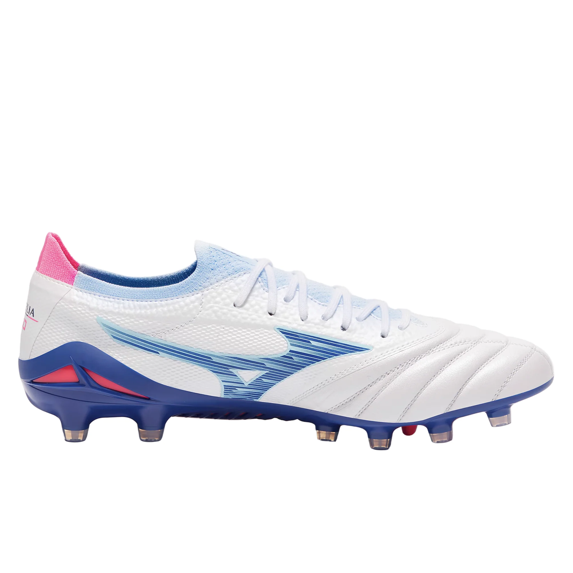 Mizuno Morelia Neo IV Beta Elite FG - White/Tanager Turquoise/Pink Tetra - Image 6