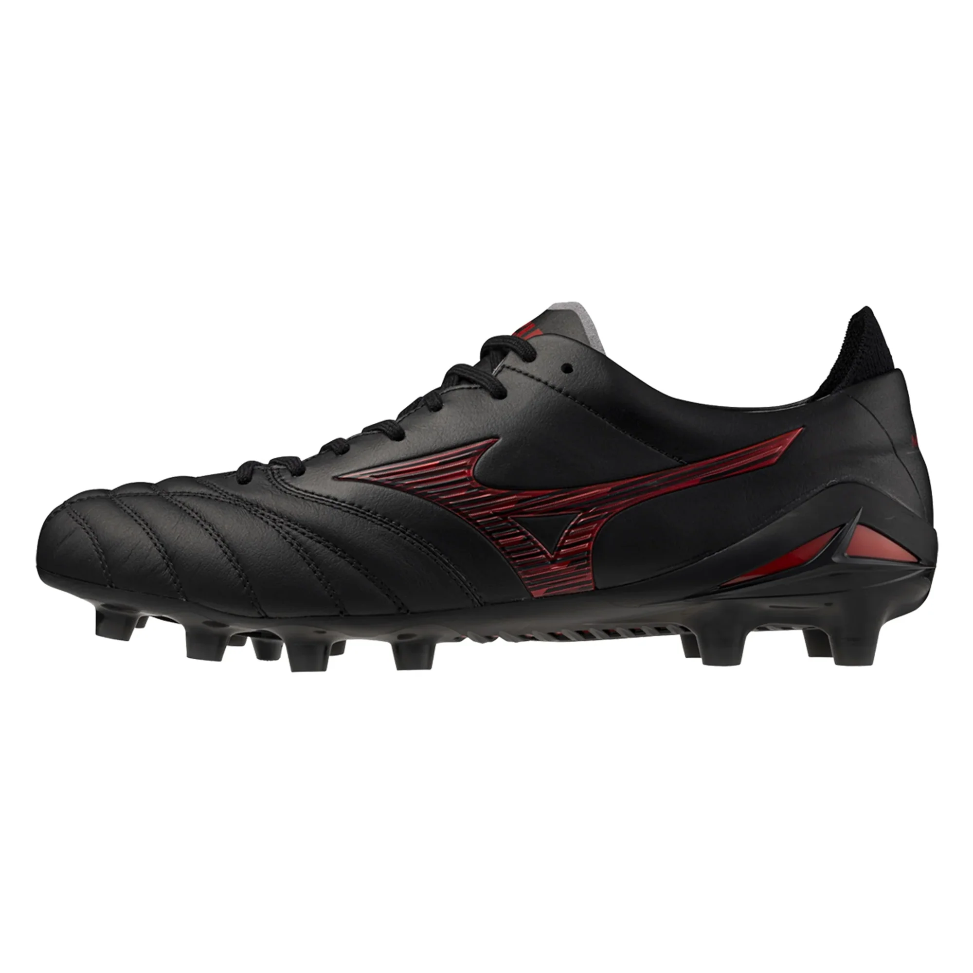 Mizuno Morelia Neo IV FG Made in Japan - Black/Morelia 40th Anniversary Red - Image 2