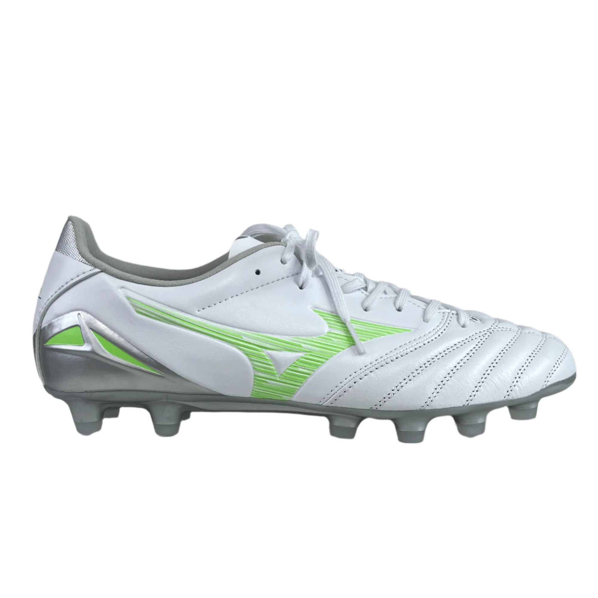 Mizuno Morelia Neo IV Pro FG - White/Green Gecko - Image 3