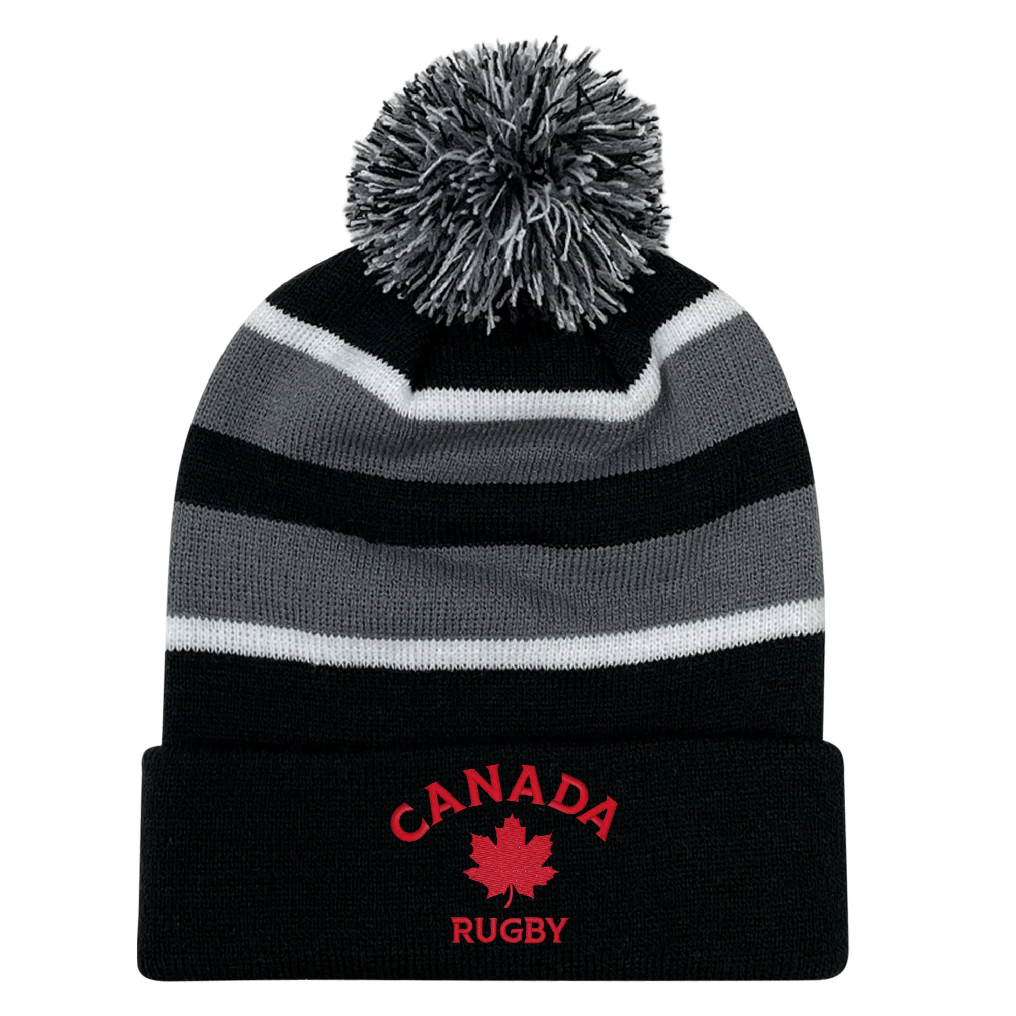Nations of Rugby Canada Hooped Pom-Pom Beanie