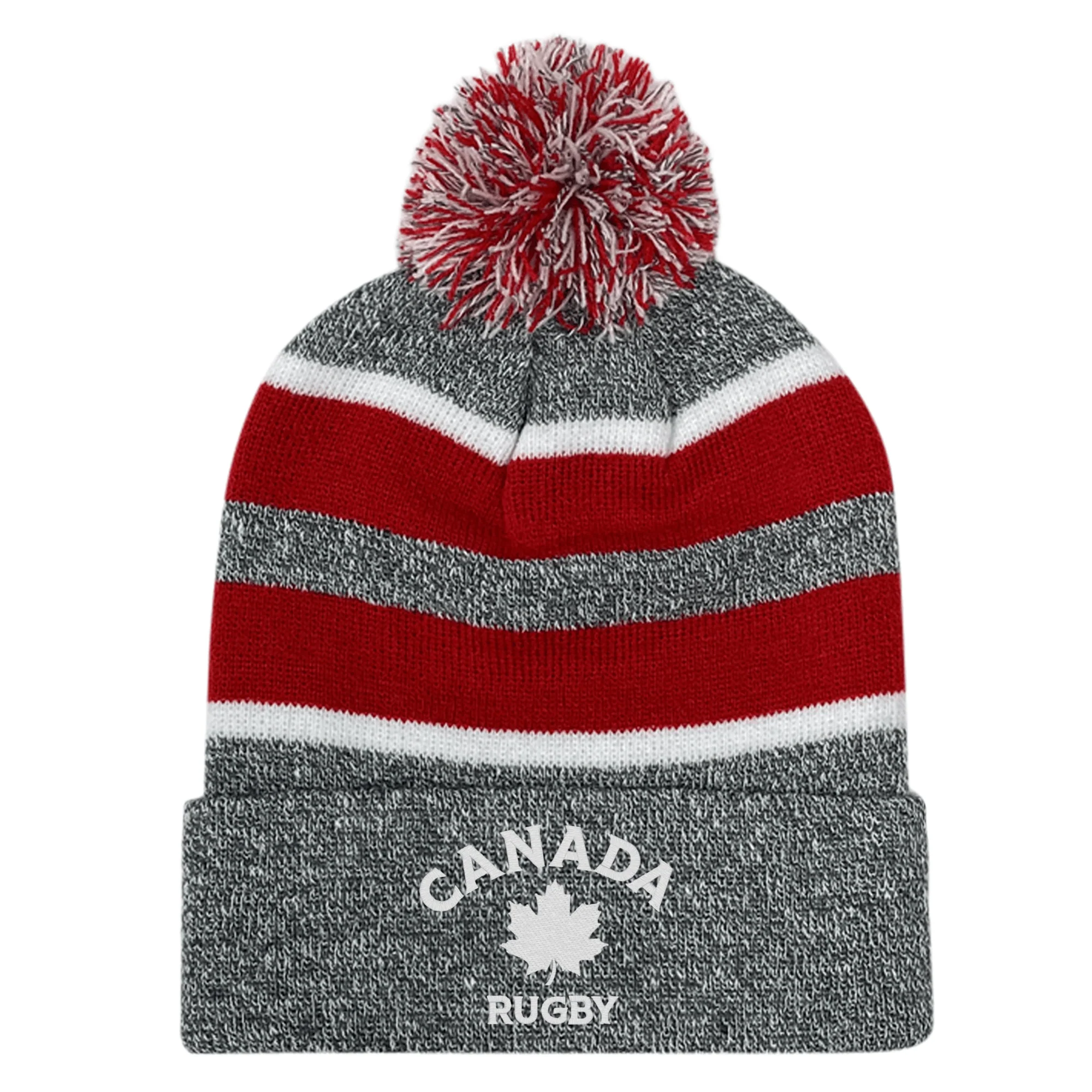 Nations of Rugby Canada Hooped Pom-Pom Beanie - Image 2