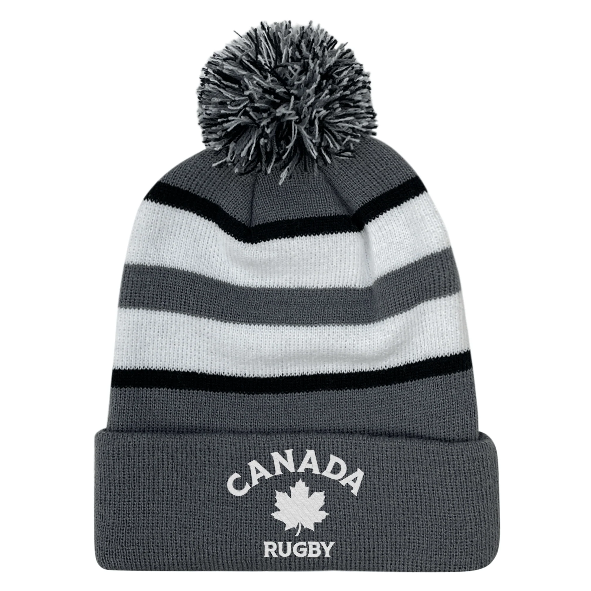Nations of Rugby Canada Hooped Pom-Pom Beanie - Image 3