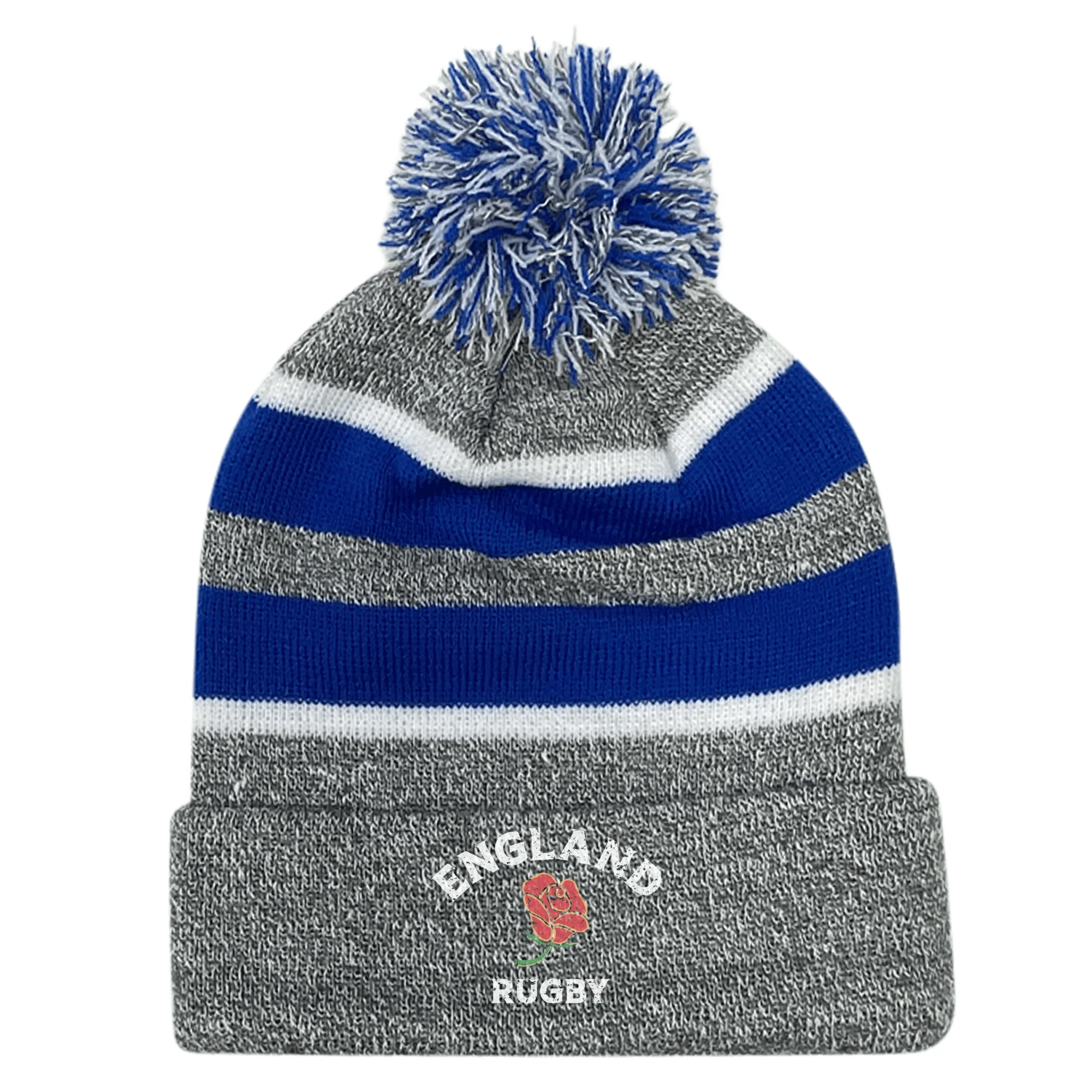 Nations of Rugby England Hooped Pom-Pom Beanie - Image 2