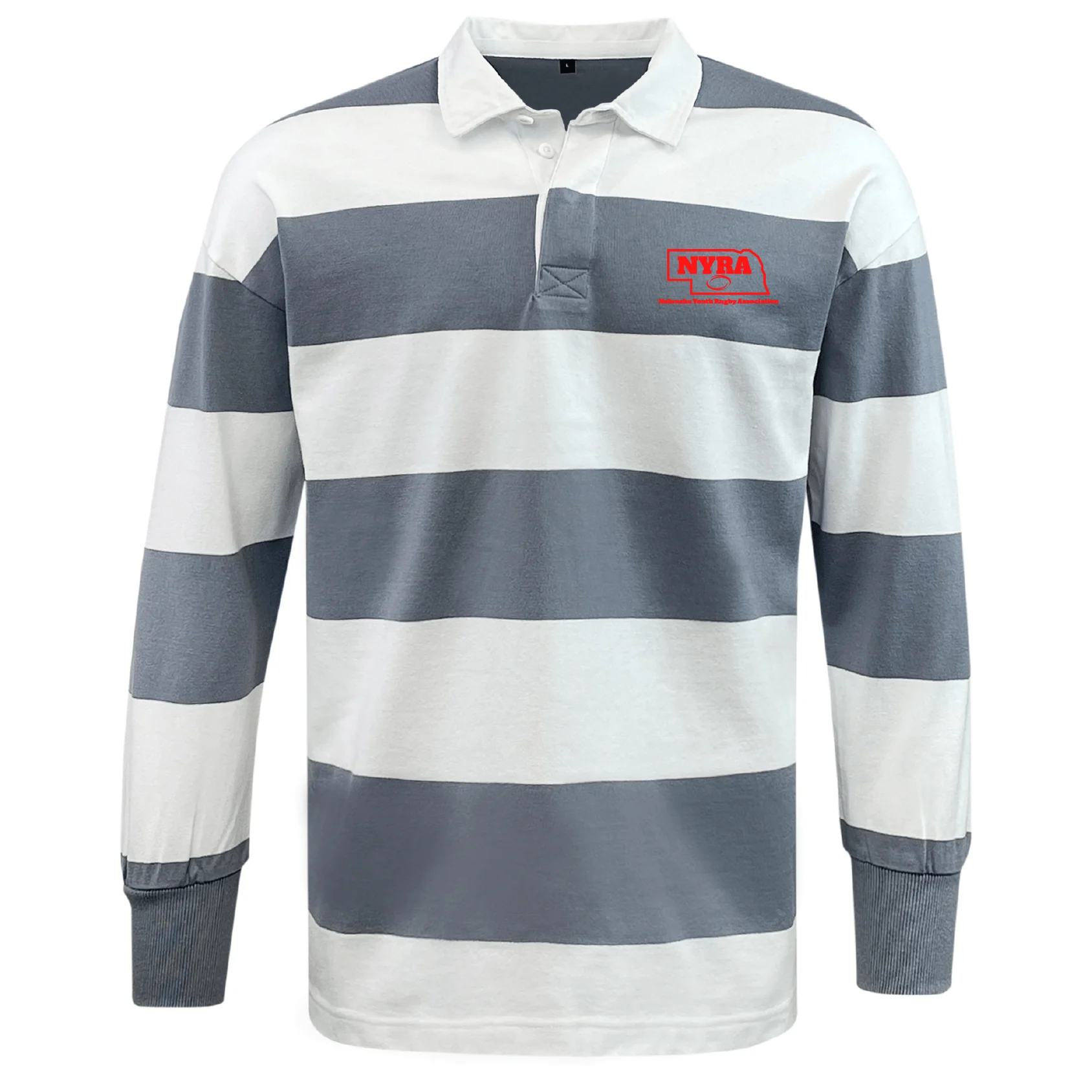 Nebraska Youth Rugby Association Classic Long Sleeve Hooped Rugby Jersey