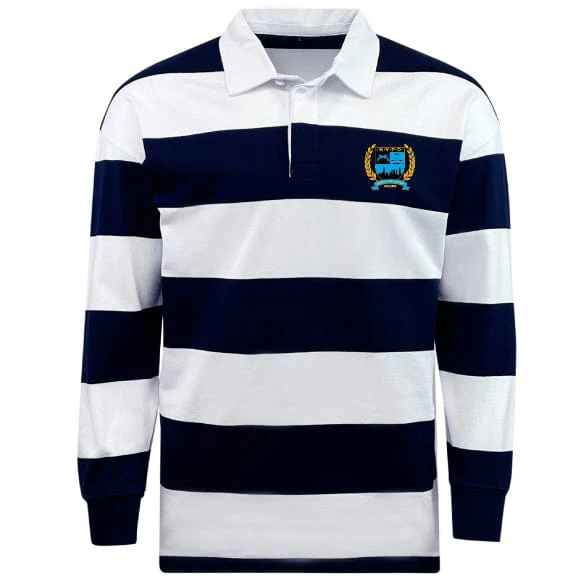 New York Police Dept. Rugby Classic Long Sleeve Hooped Rugby Jersey - Image 2