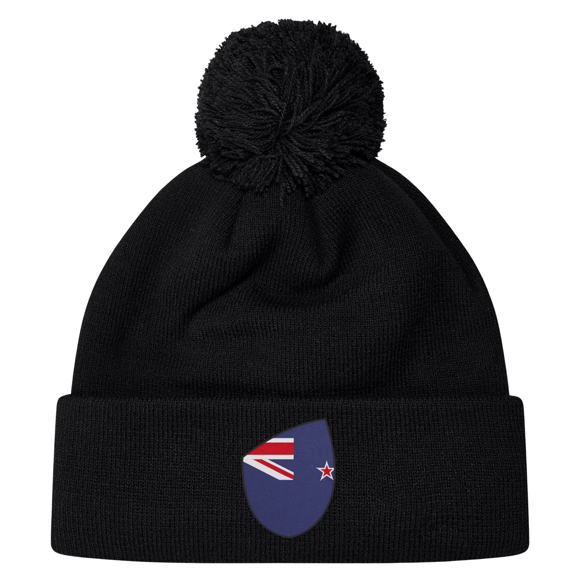 New Zealand Shield Pom Pom Beanie