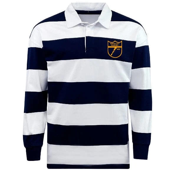 Norfolk Blues Classic Long Sleeve Hooped Rugby Jersey - Image 2