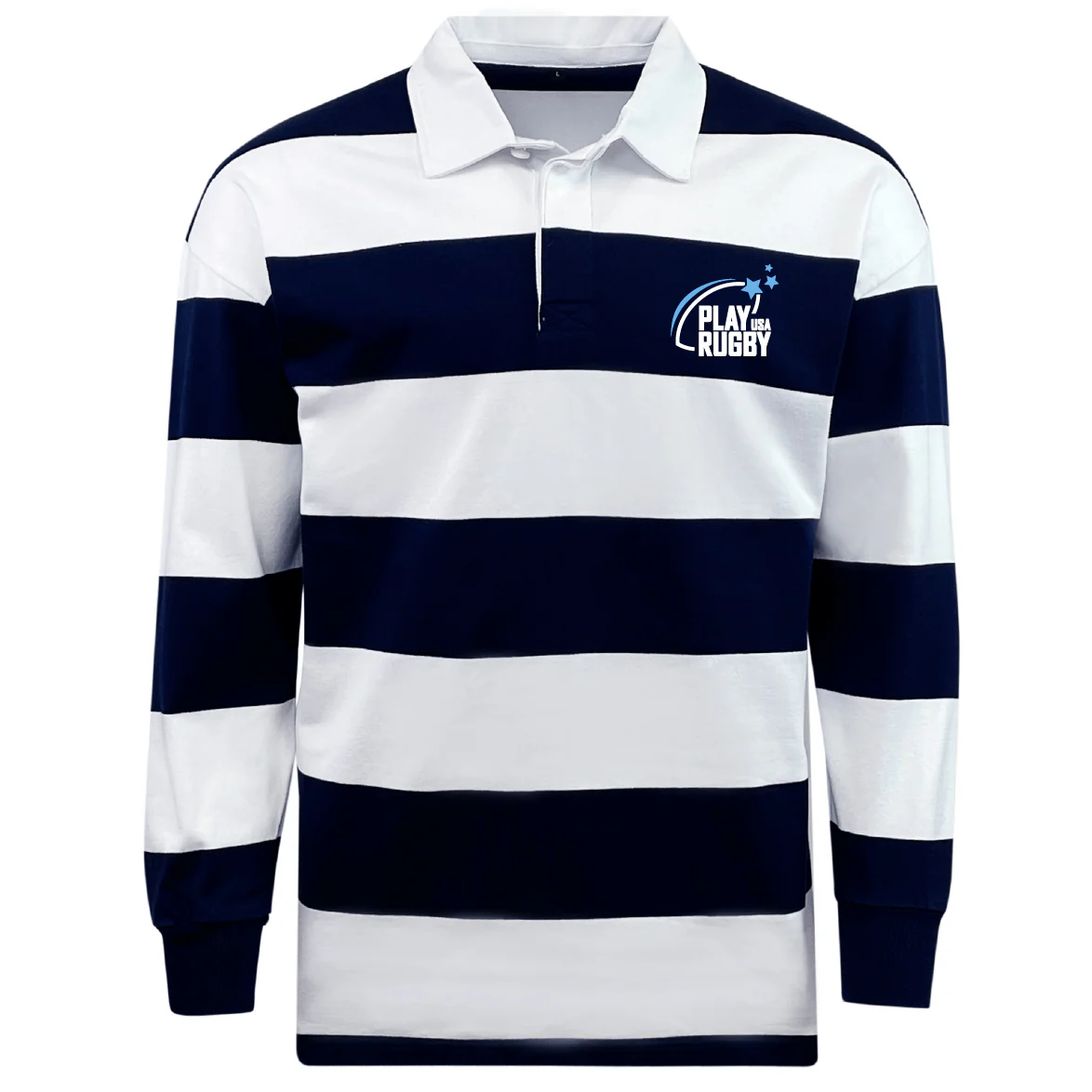 Play Rugby USA Classic Long Sleeve Hooped Rugby Jersey - Image 2