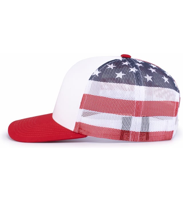 Printed Flag Trucker Cap - Image 5