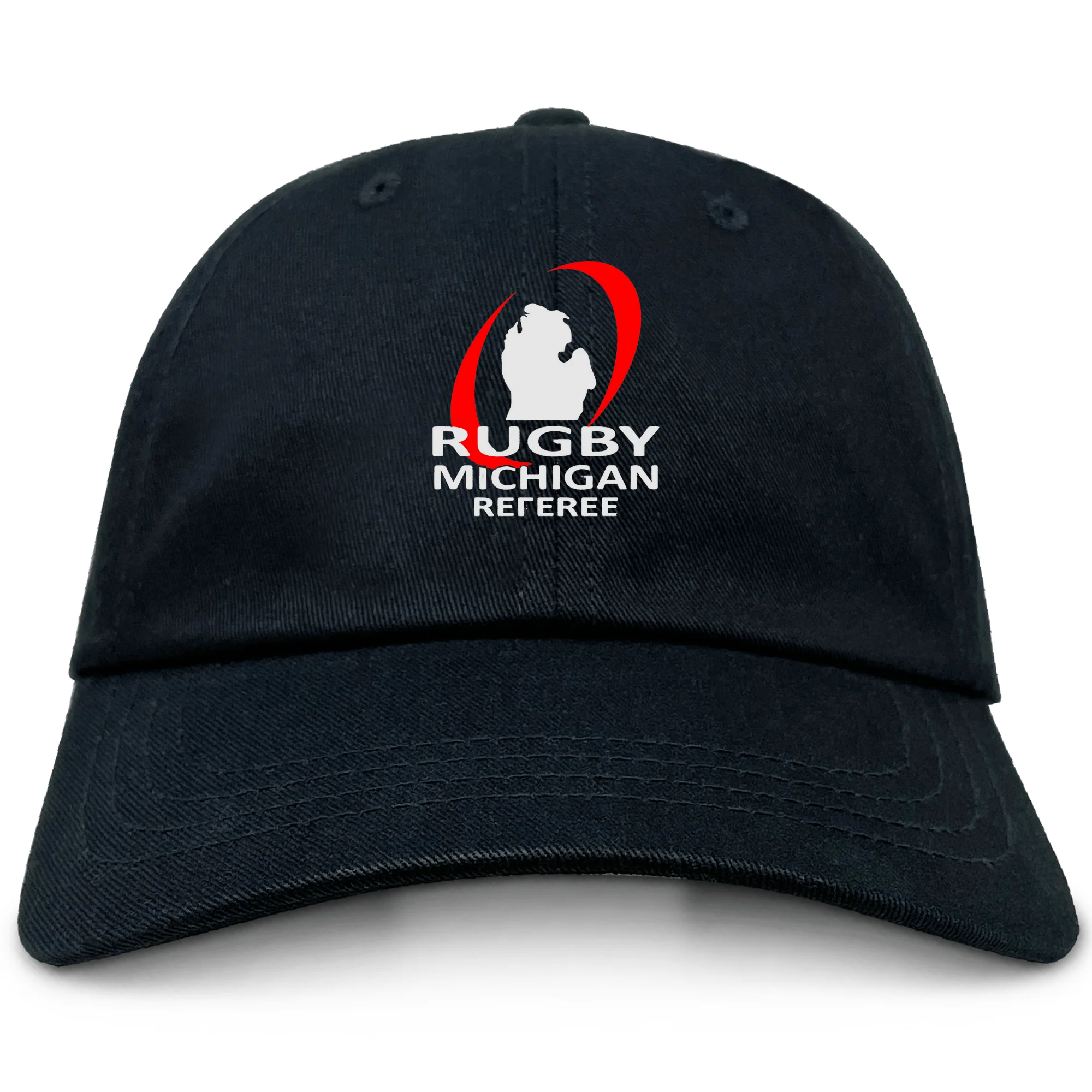 Rugby Michigan Referee Society Adult Low-Profile Cotton Twill Dad Cap - Image 3