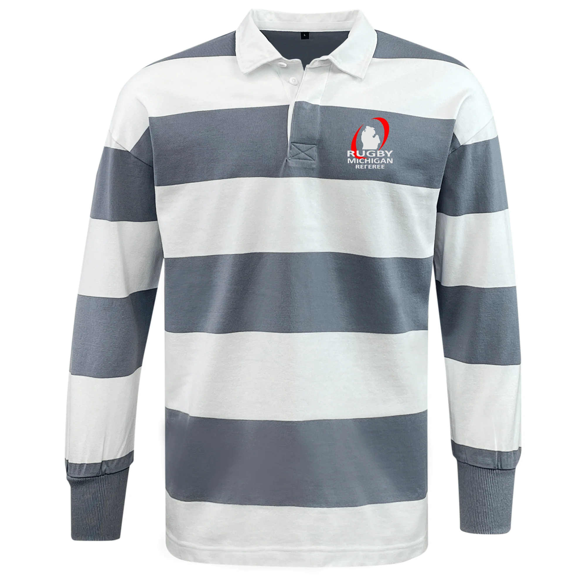 Rugby Michigan Referee Society Classic Long Sleeve Hooped Rugby Jersey