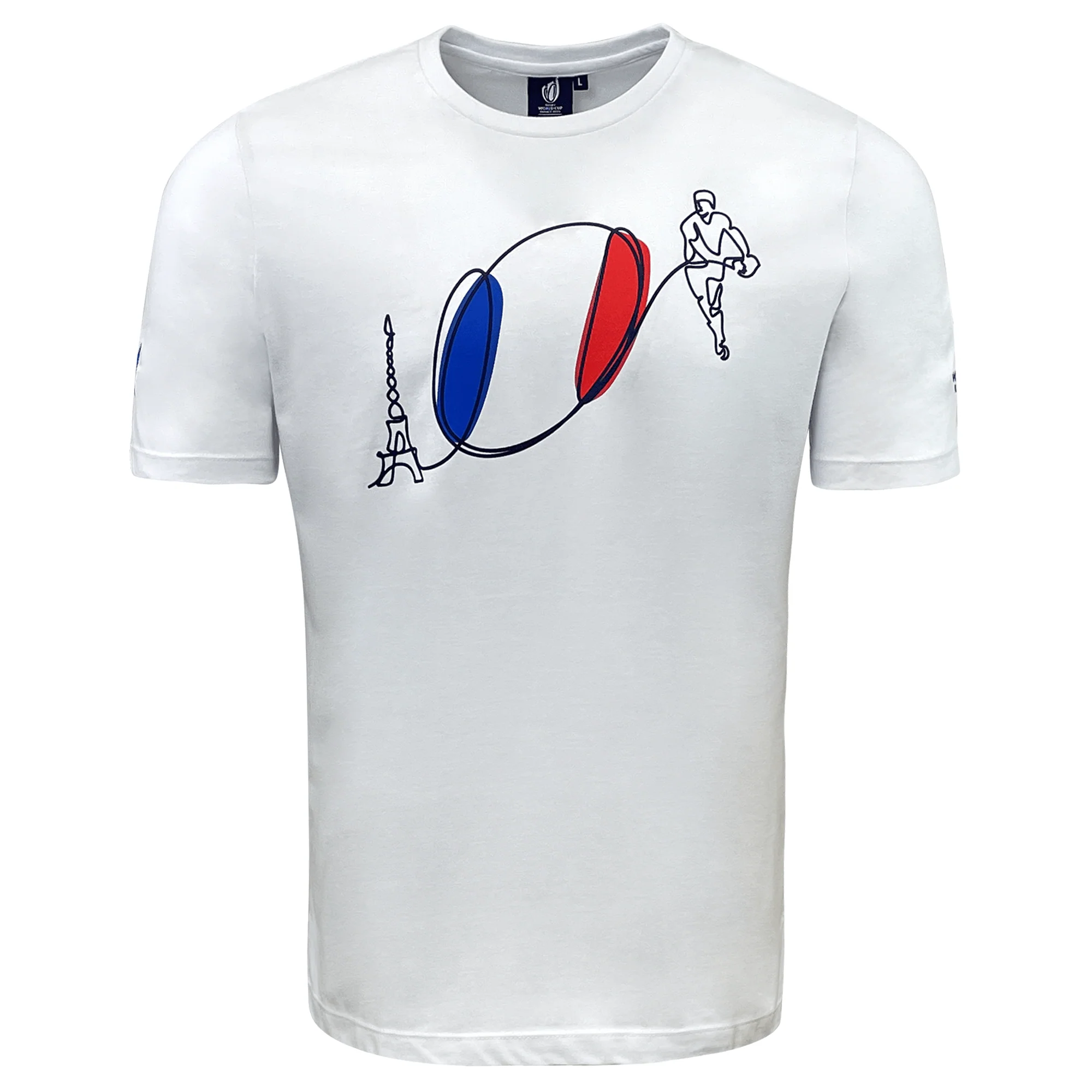RWC23 France Flag Ball Logo Poly/Cotton Tee by Macron