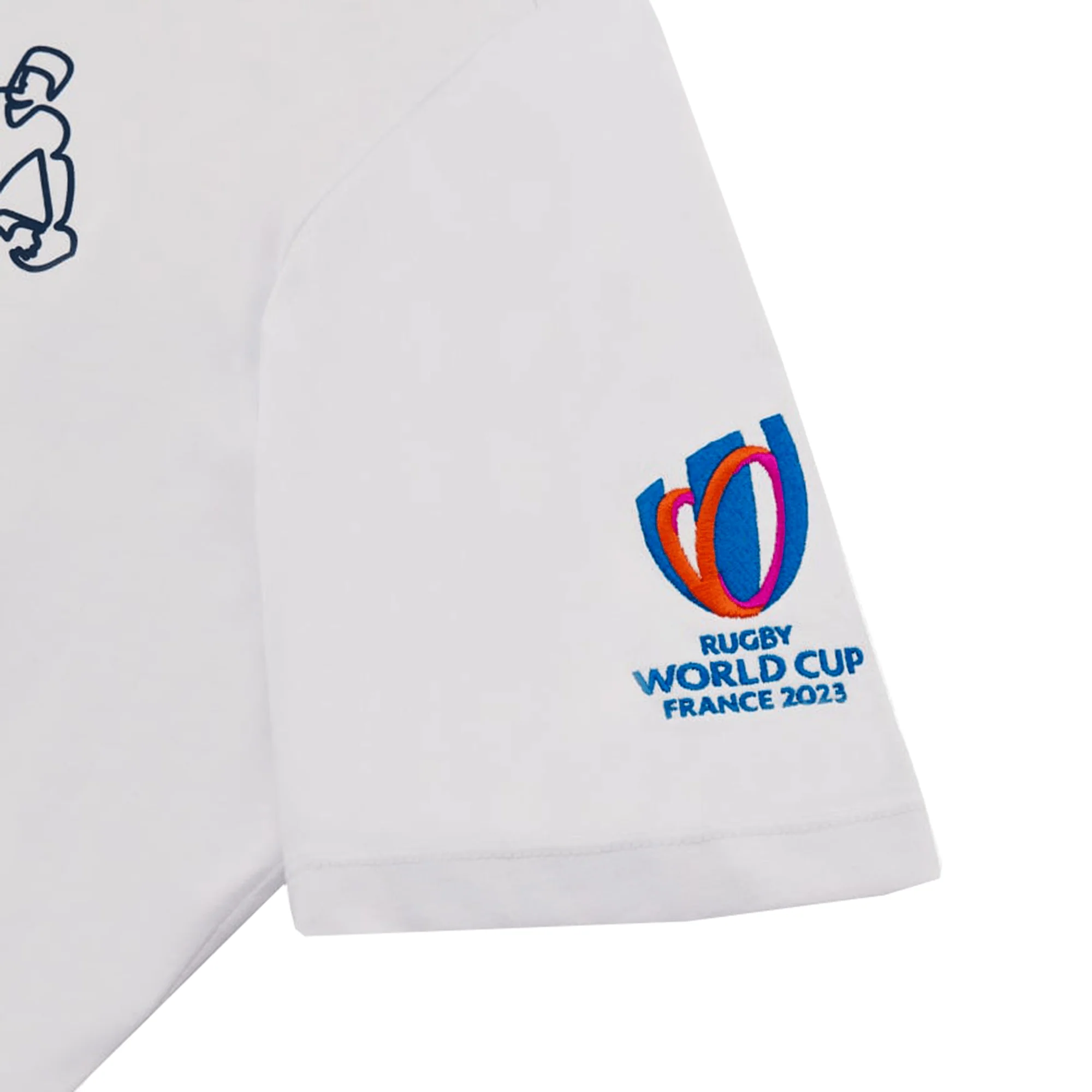RWC23 France Flag Ball Logo Poly/Cotton Tee by Macron - Image 3